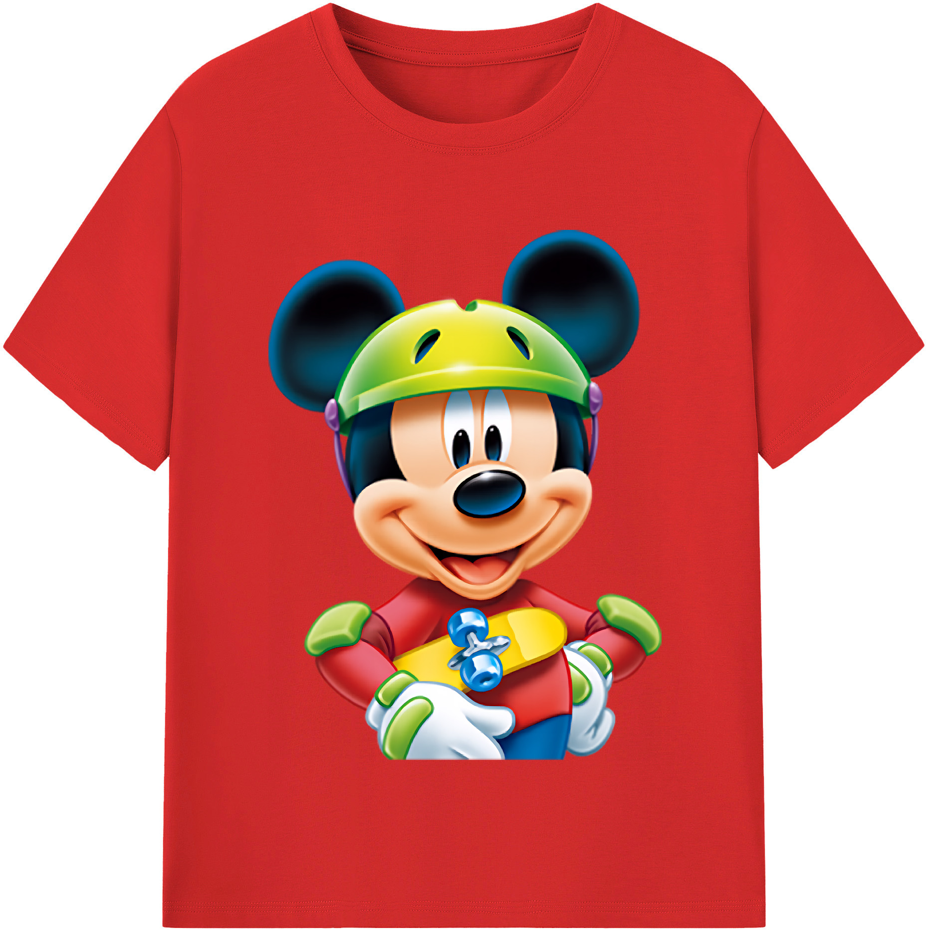 （画像用） ミッキーマウス Mickey Mouse レディースカジュアルプリントTシャツ（綿100％）