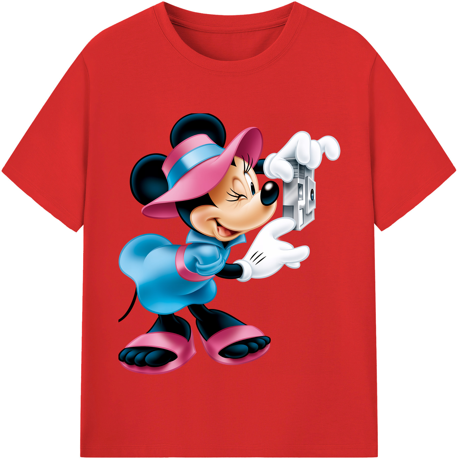 （画像用） ミッキーマウス Mickey Mouse レディースカジュアルプリントTシャツ（綿100％）