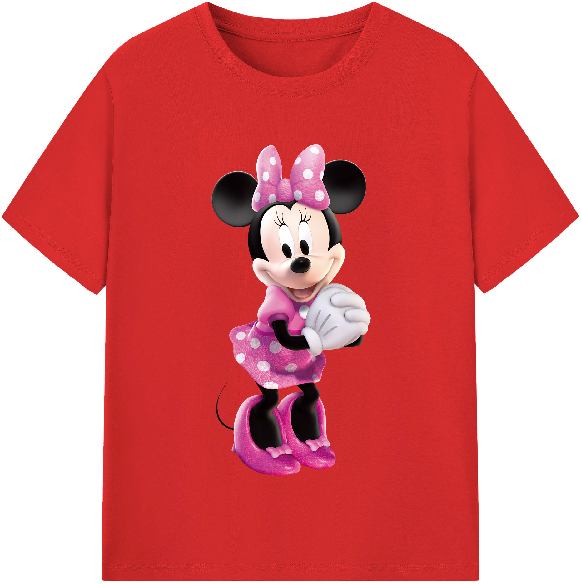 （画像用） ミッキーマウス Mickey Mouse レディースカジュアルプリントTシャツ（綿100％）