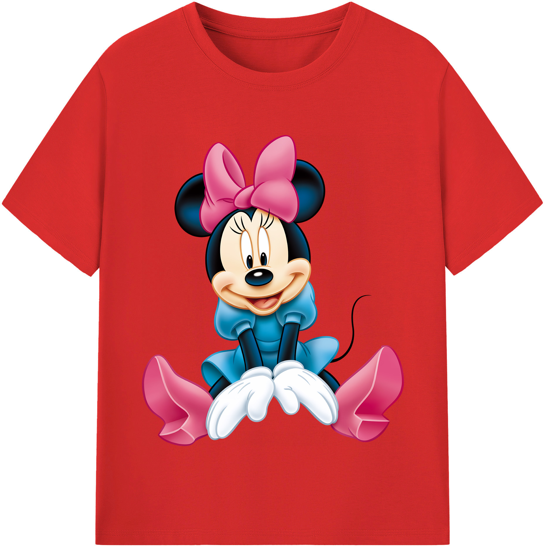 （画像用） ミッキーマウス Mickey Mouse レディースカジュアルプリントTシャツ（綿100％）