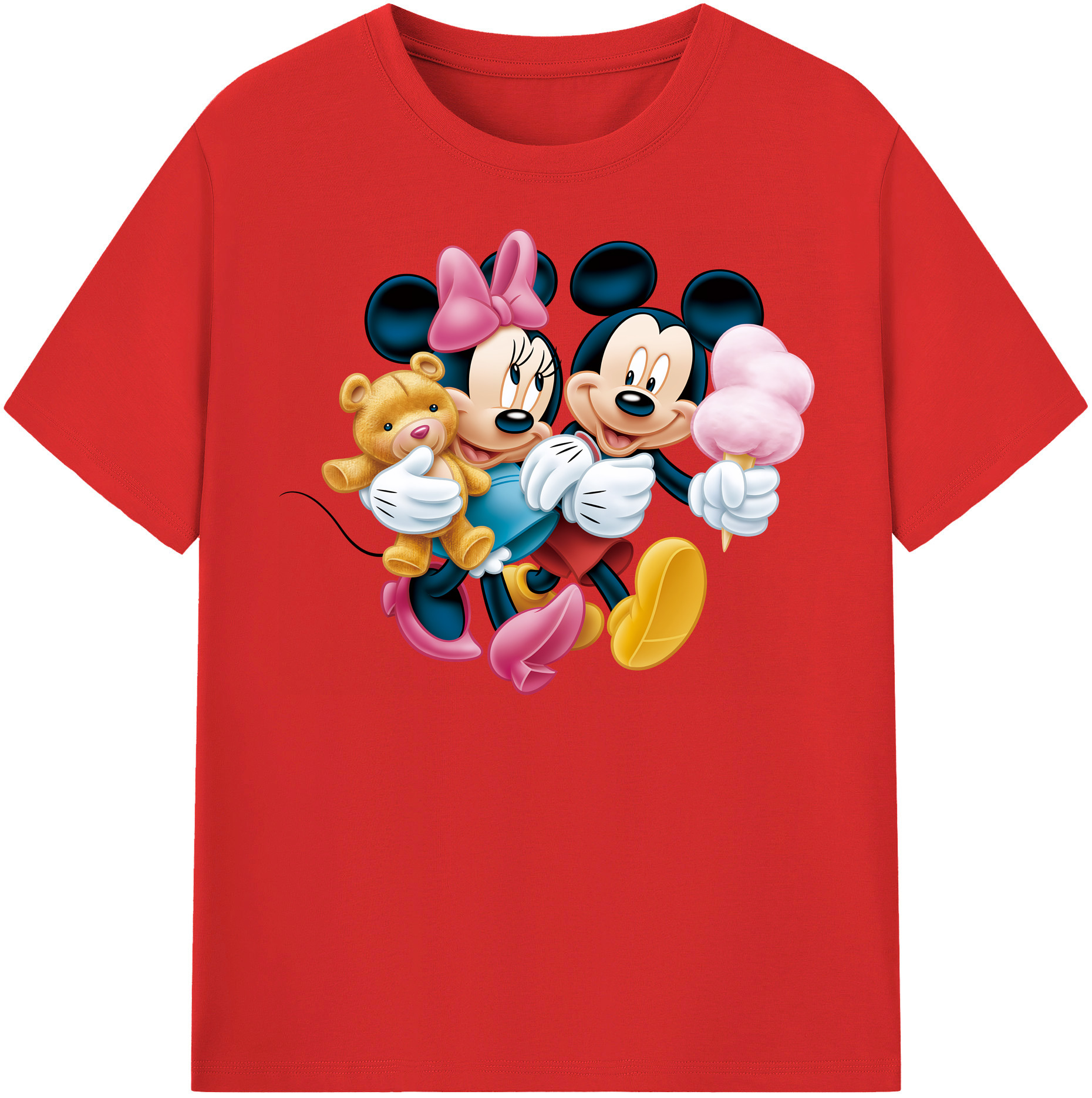 （画像用） ミッキーマウス Mickey Mouse レディースカジュアルプリントTシャツ（綿100％）