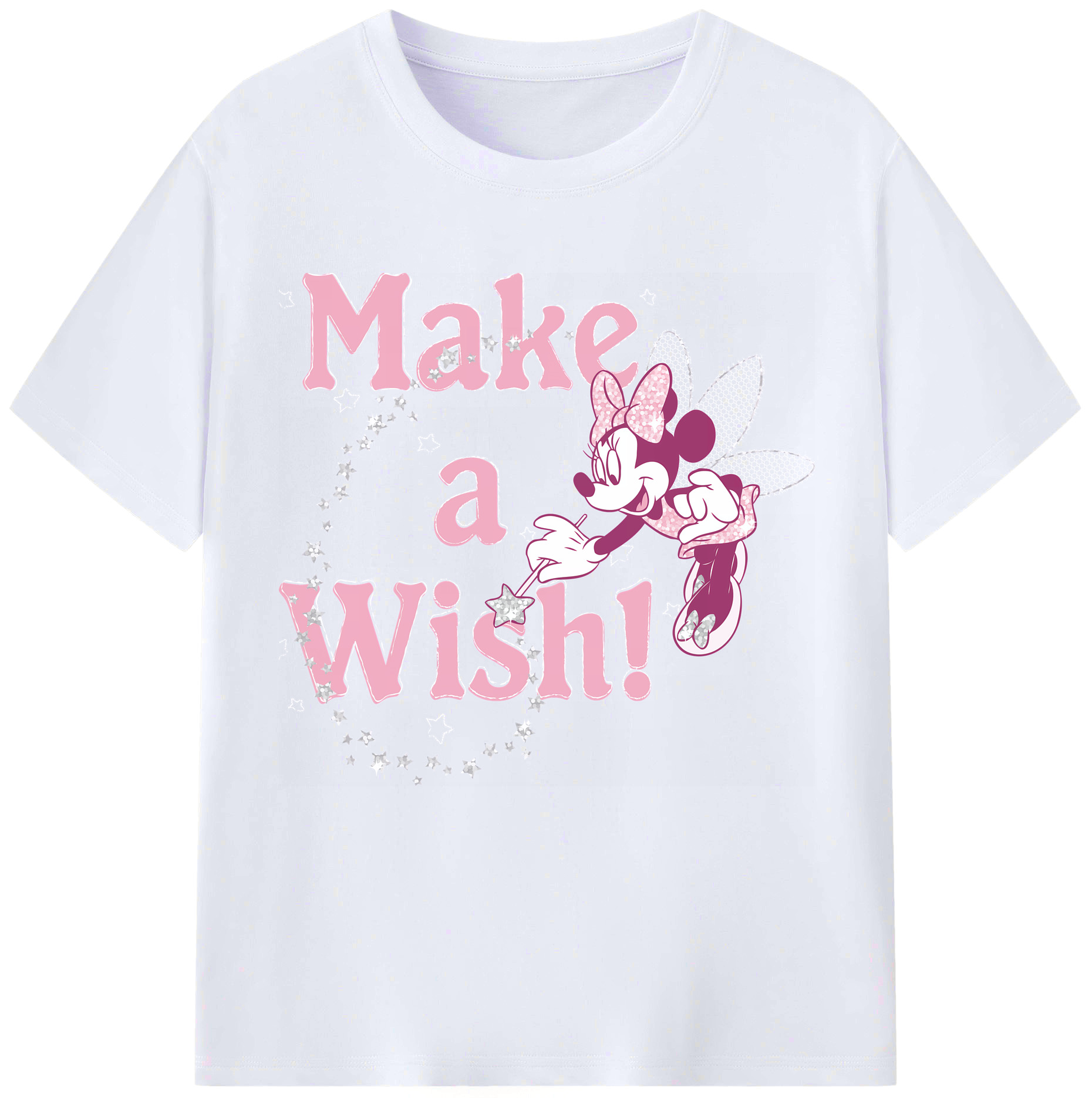 （画像用） ミッキーマウス Mickey Mouse レディースカジュアルプリントTシャツ（綿100％）