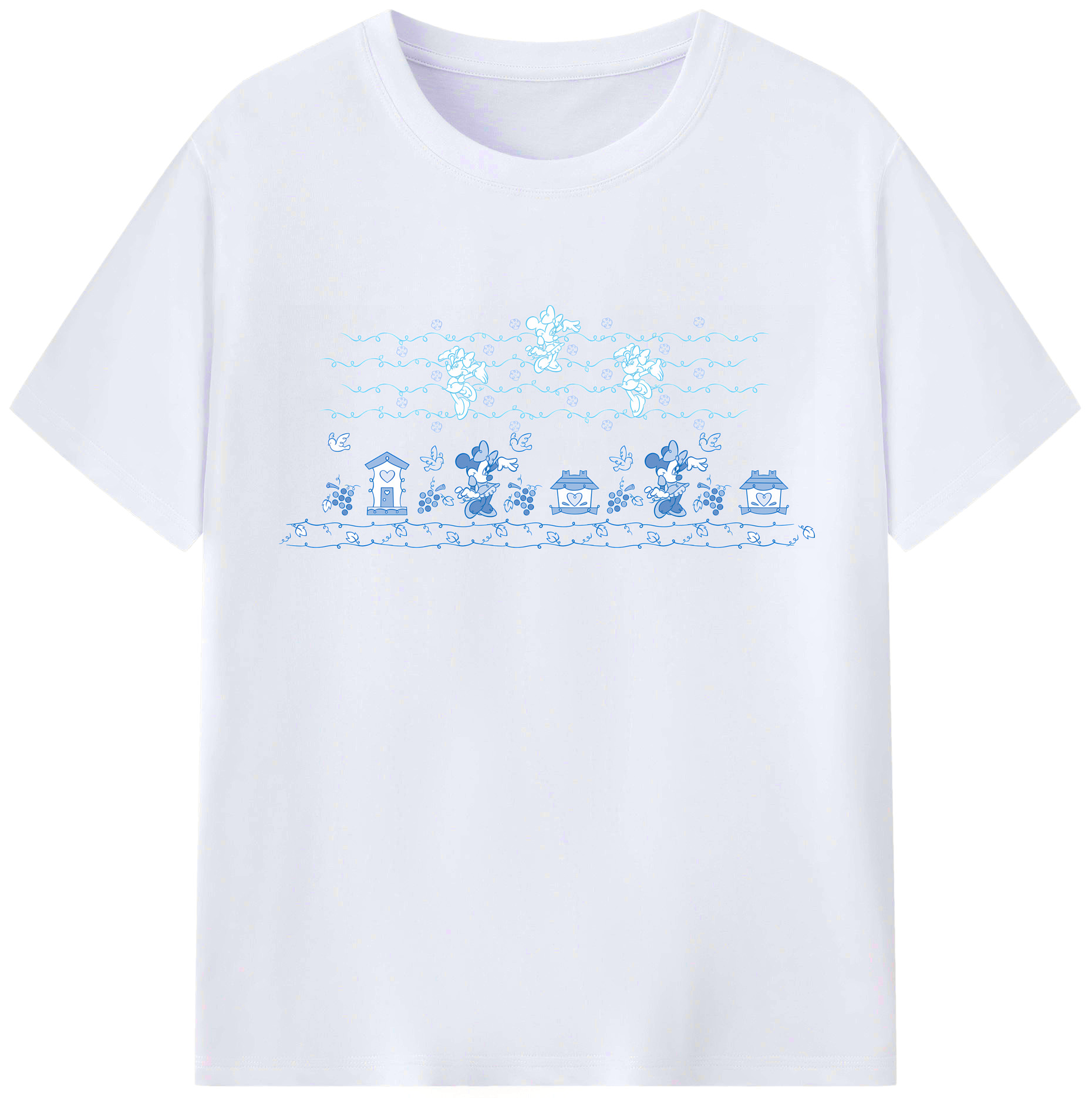 （画像用） ミッキーマウス Mickey Mouse レディースカジュアルプリントTシャツ（綿100％）