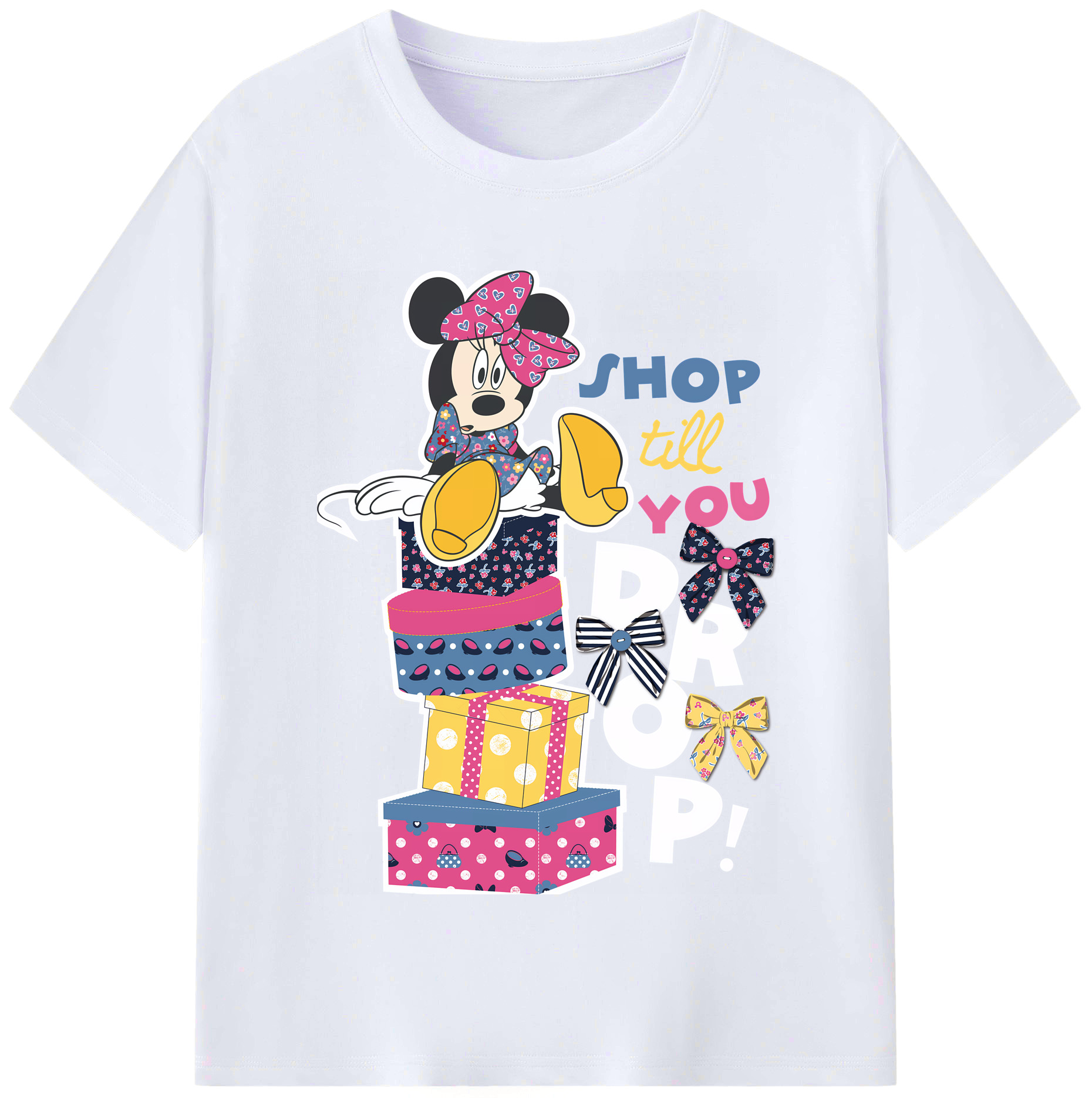 （画像用） ミッキーマウス Mickey Mouse レディースカジュアルプリントTシャツ（綿100％）
