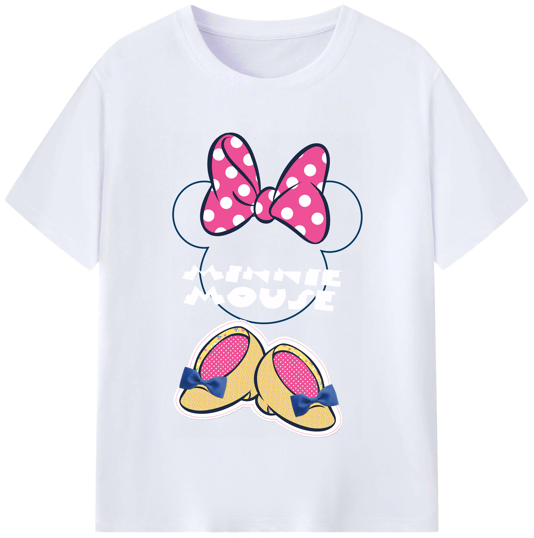 （画像用） ミッキーマウス Mickey Mouse レディースカジュアルプリントTシャツ（綿100％）