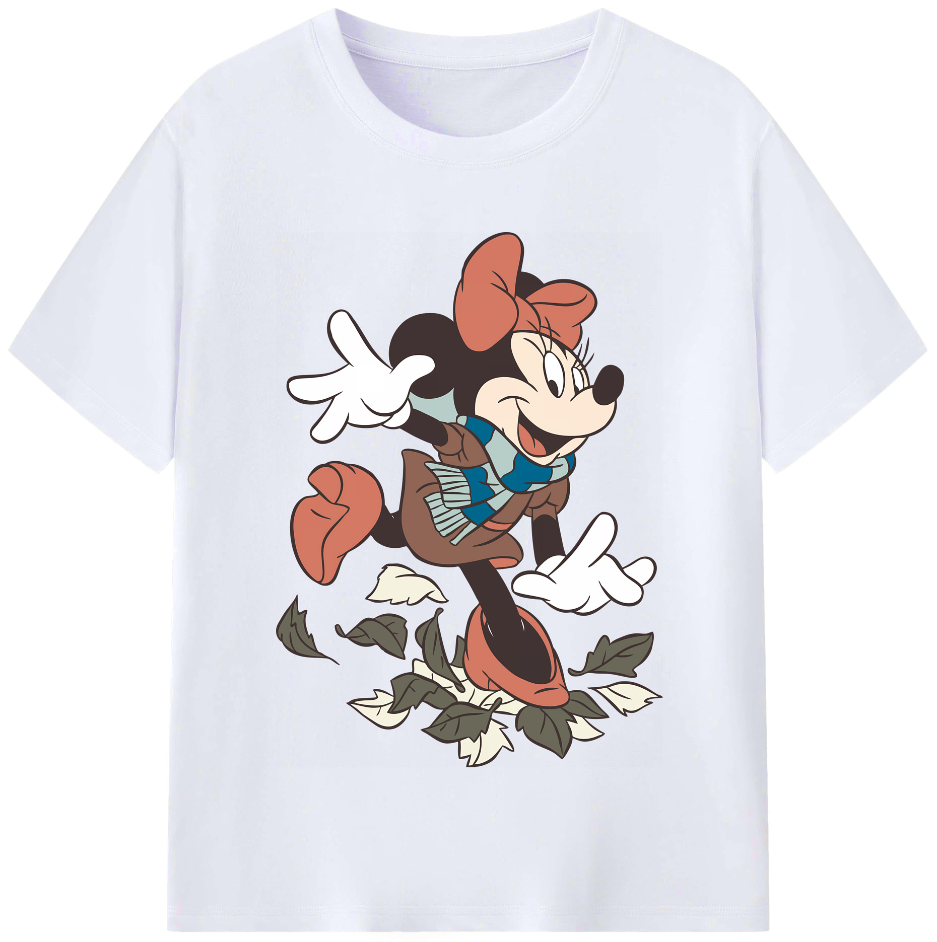 （画像用） ミッキーマウス Mickey Mouse レディースカジュアルプリントTシャツ（綿100％）