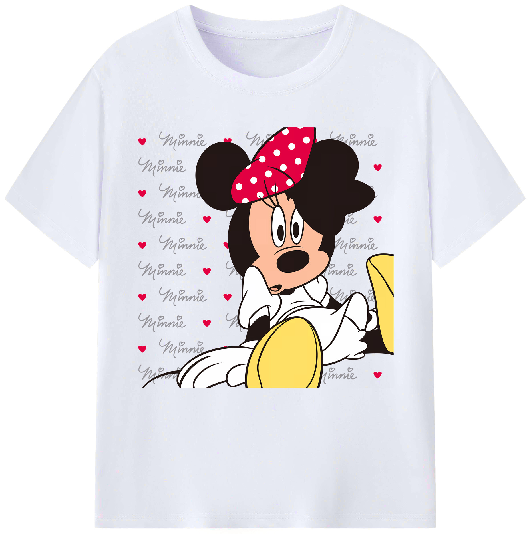 （画像用） ミッキーマウス Mickey Mouse レディースカジュアルプリントTシャツ（綿100％）