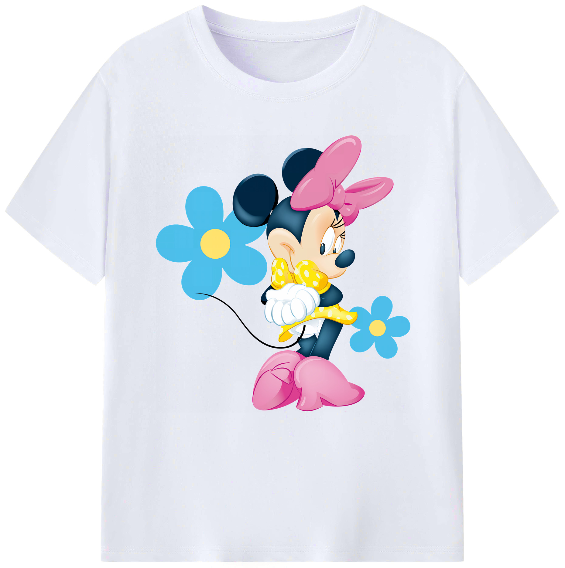 （画像用） ミッキーマウス Mickey Mouse レディースカジュアルプリントTシャツ（綿100％）