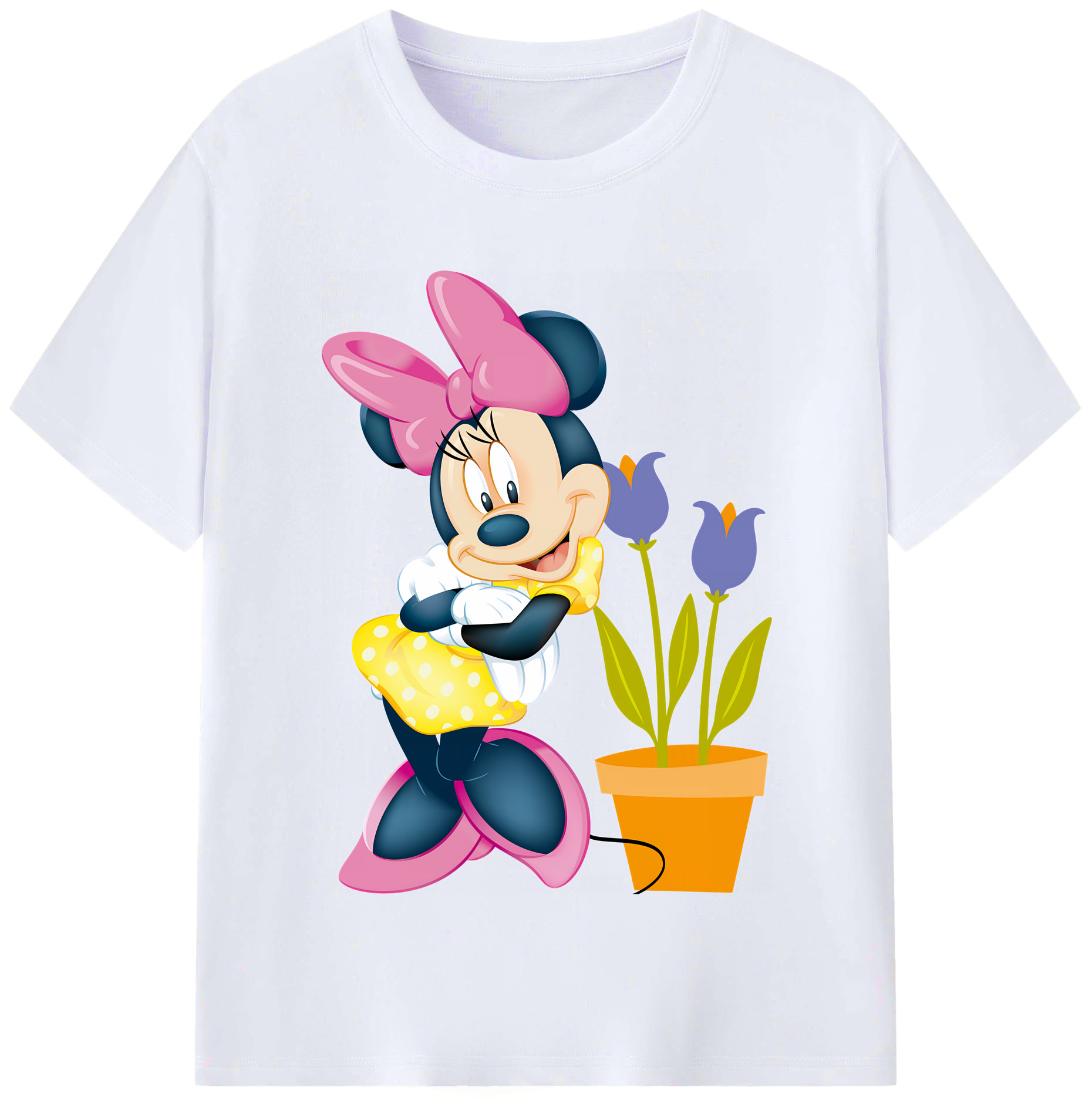 （画像用） ミッキーマウス Mickey Mouse レディースカジュアルプリントTシャツ（綿100％）