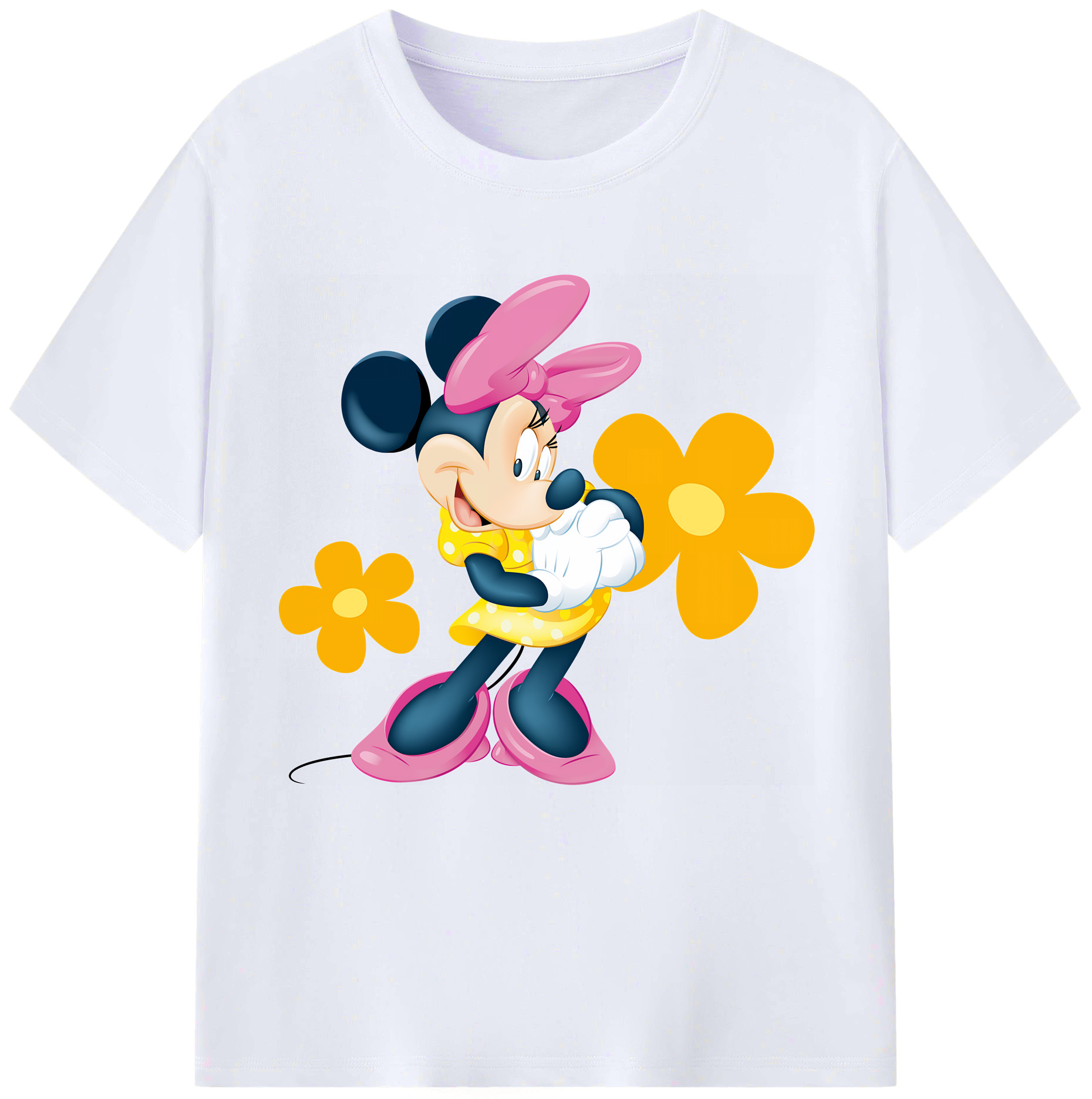 （画像用） ミッキーマウス Mickey Mouse レディースカジュアルプリントTシャツ（綿100％）