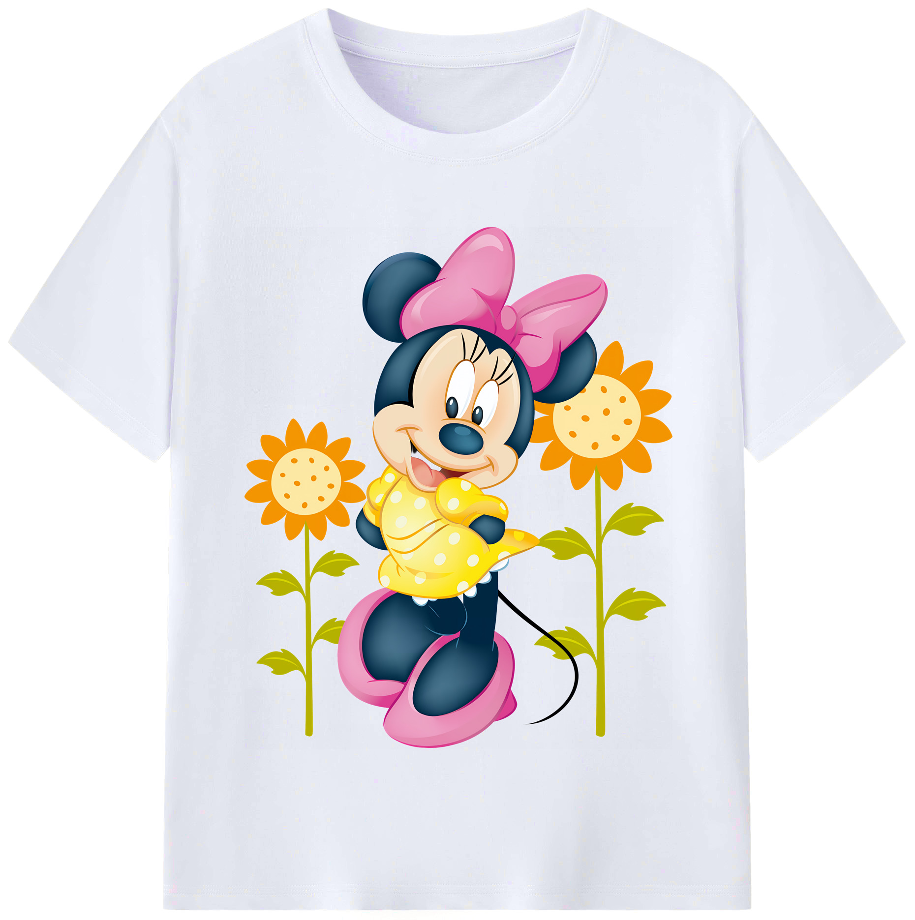 （画像用） ミッキーマウス Mickey Mouse レディースカジュアルプリントTシャツ（綿100％）