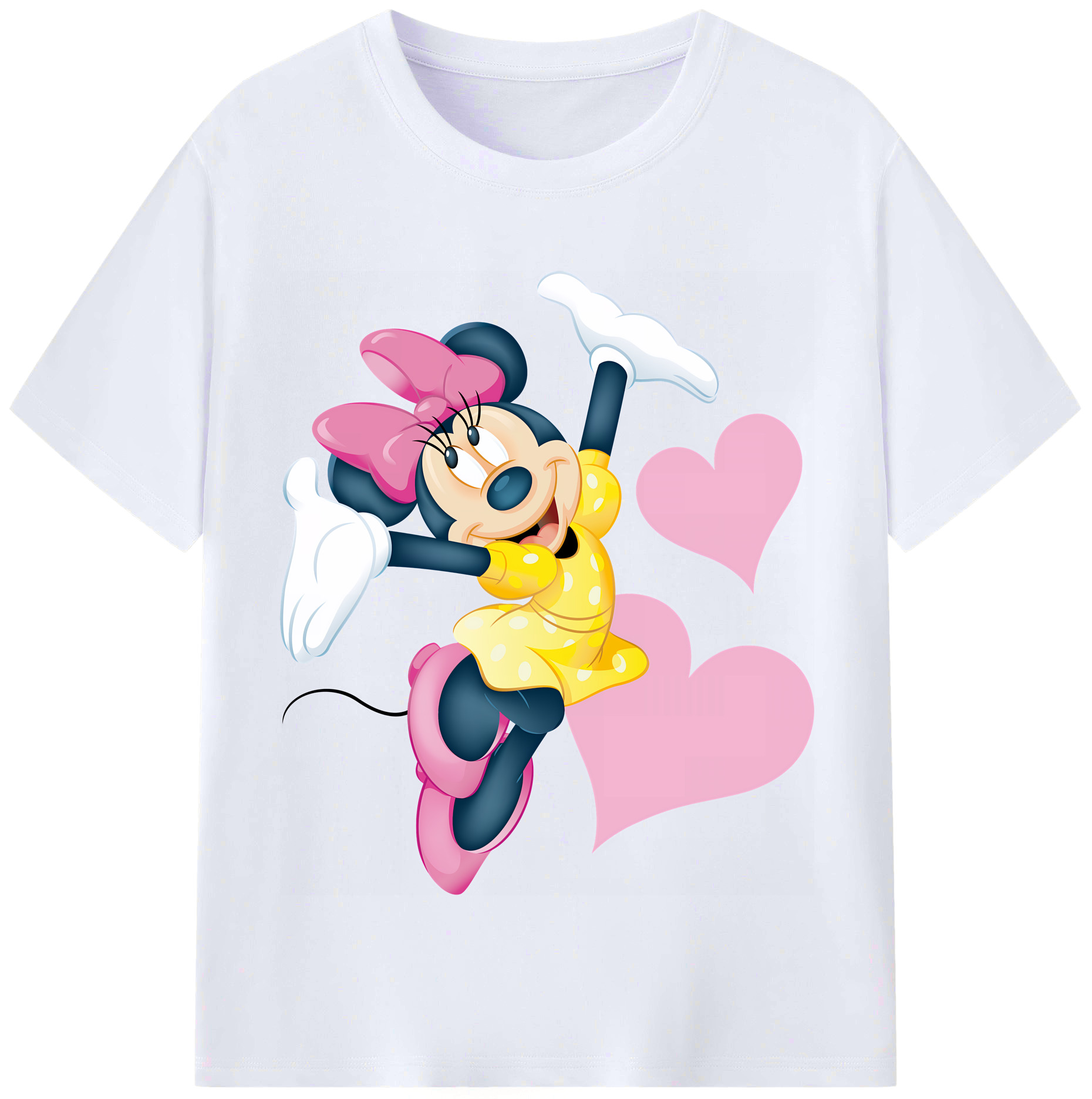 （画像用） ミッキーマウス Mickey Mouse レディースカジュアルプリントTシャツ（綿100％）