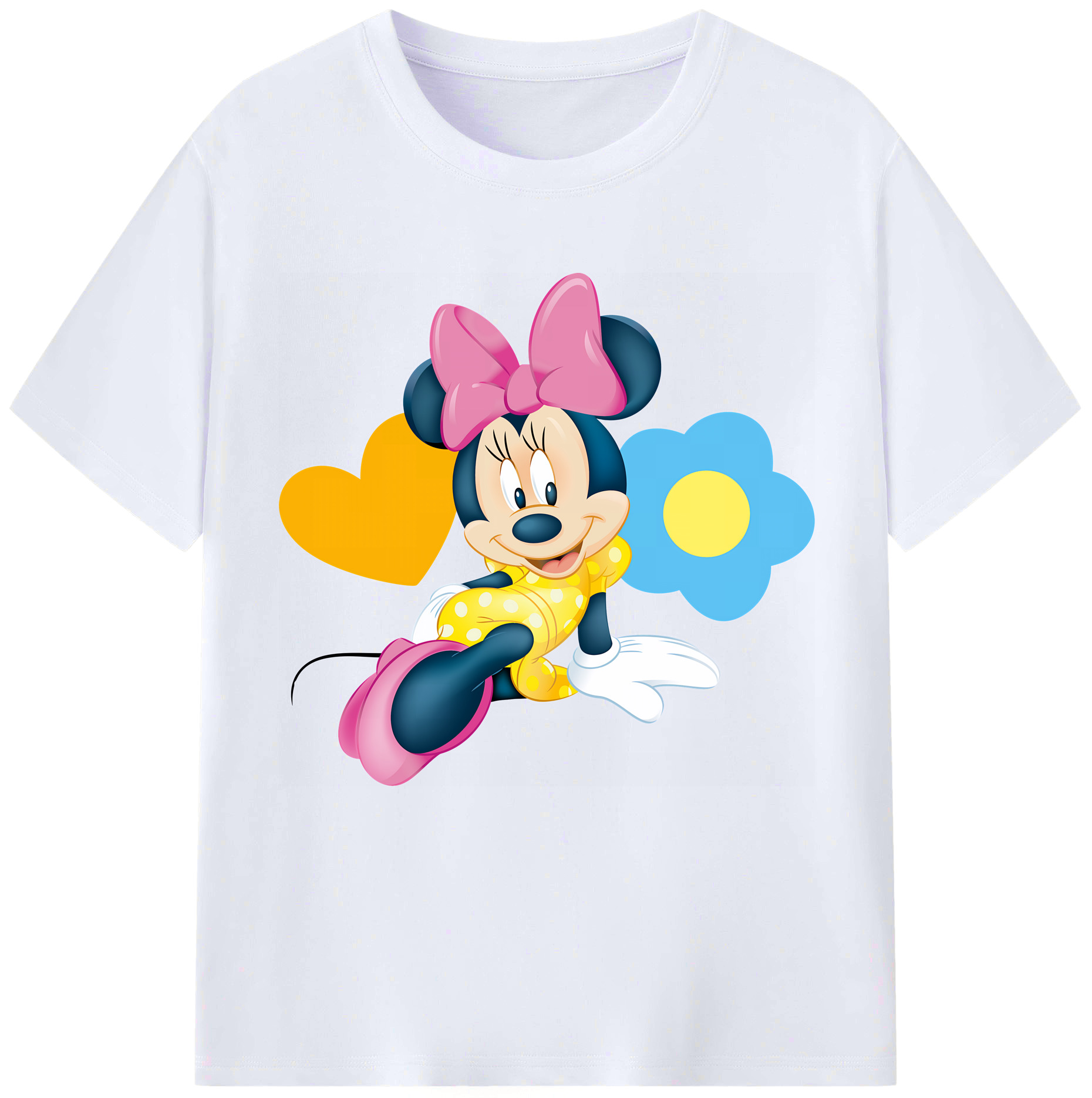（画像用） ミッキーマウス Mickey Mouse レディースカジュアルプリントTシャツ（綿100％）