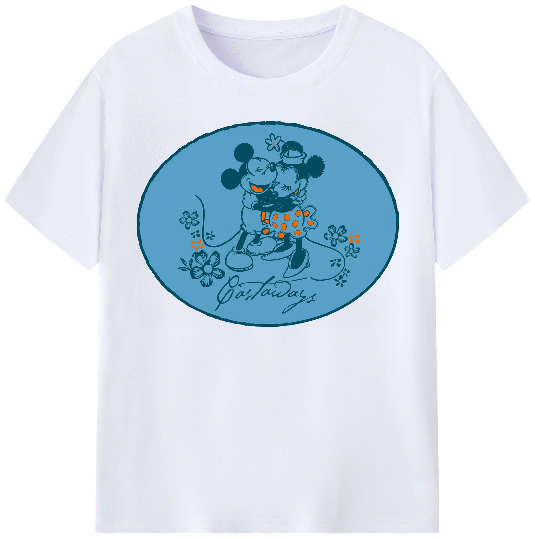 （画像用） ミッキーマウス Mickey Mouse レディースカジュアルプリントTシャツ（綿100％）