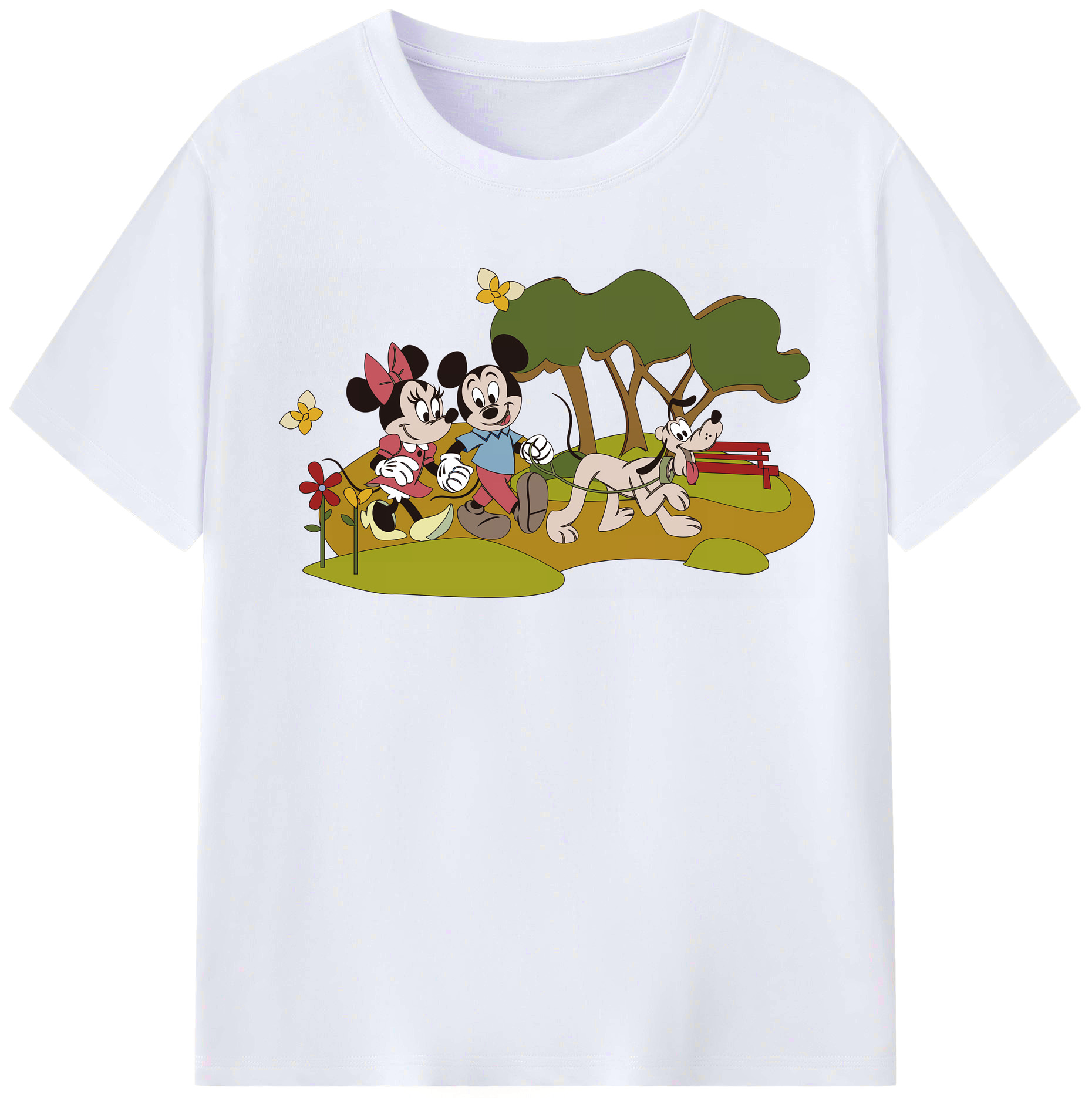 （画像用） ミッキーマウス Mickey Mouse レディースカジュアルプリントTシャツ（綿100％）