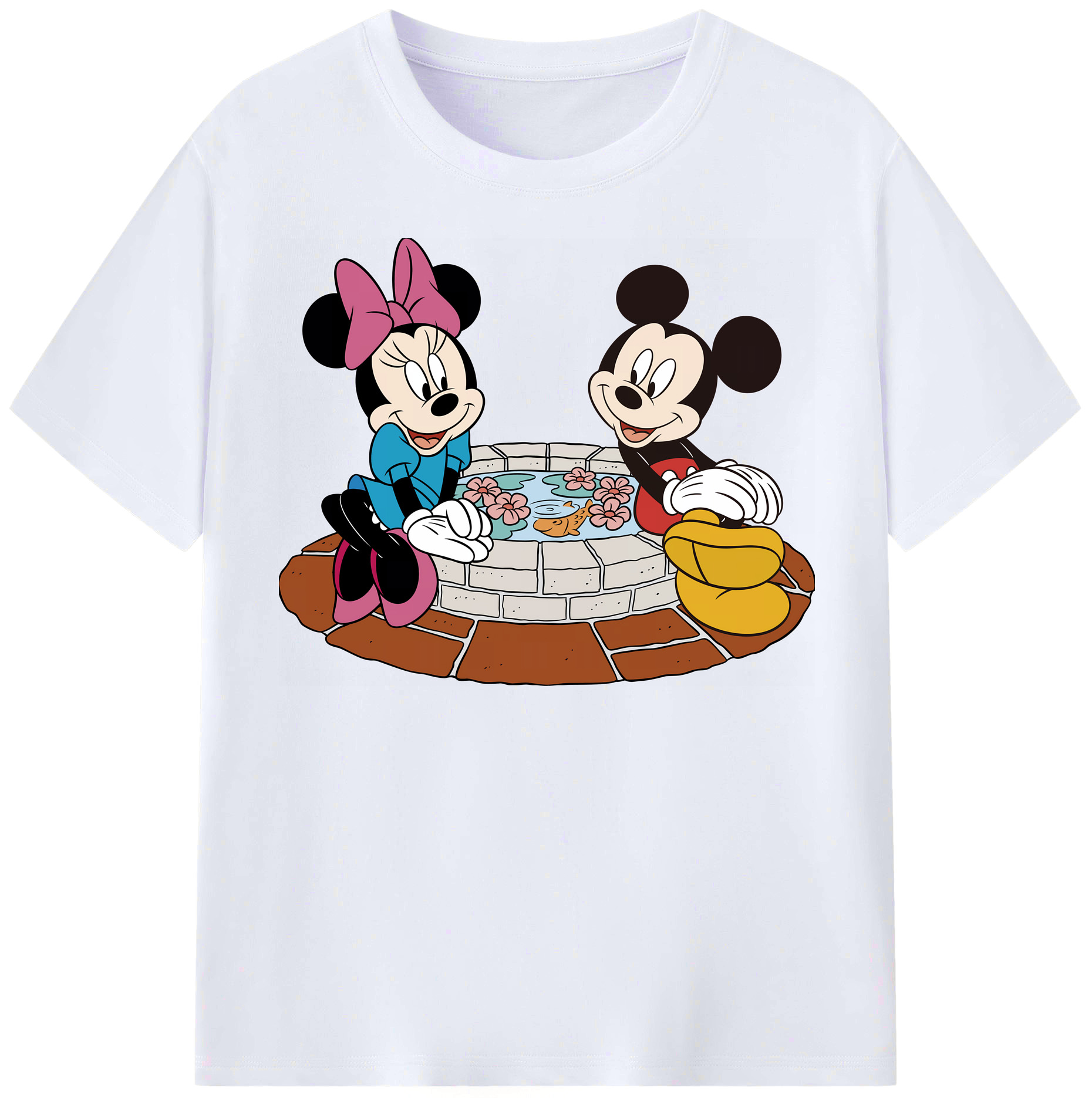 （画像用） ミッキーマウス Mickey Mouse レディースカジュアルプリントTシャツ（綿100％）