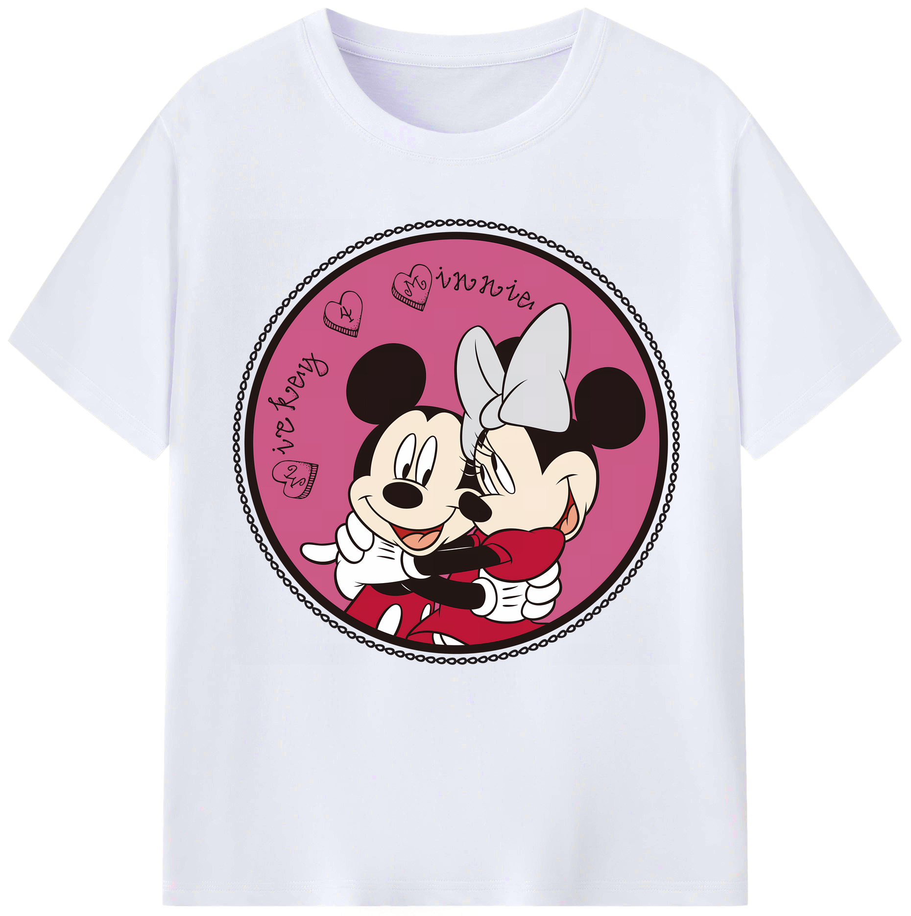 （画像用） ミッキーマウス Mickey Mouse レディースカジュアルプリントTシャツ（綿100％）