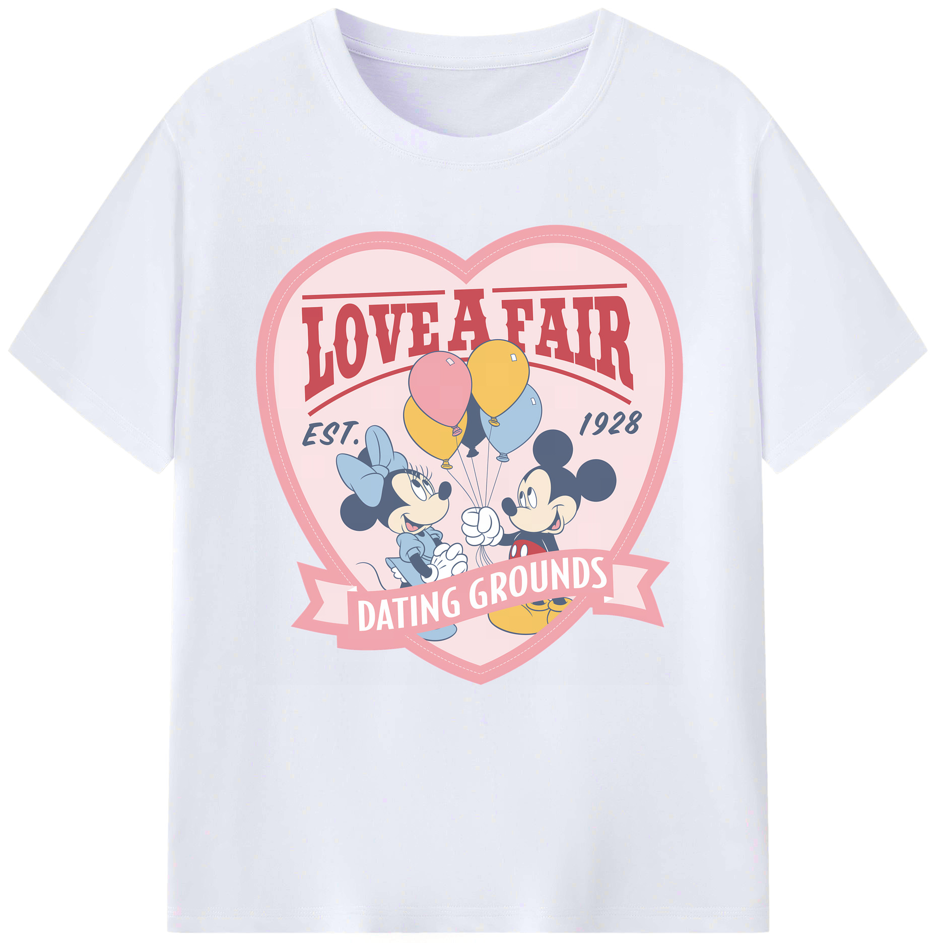 （画像用） ミッキーマウス Mickey Mouse レディースカジュアルプリントTシャツ（綿100％）