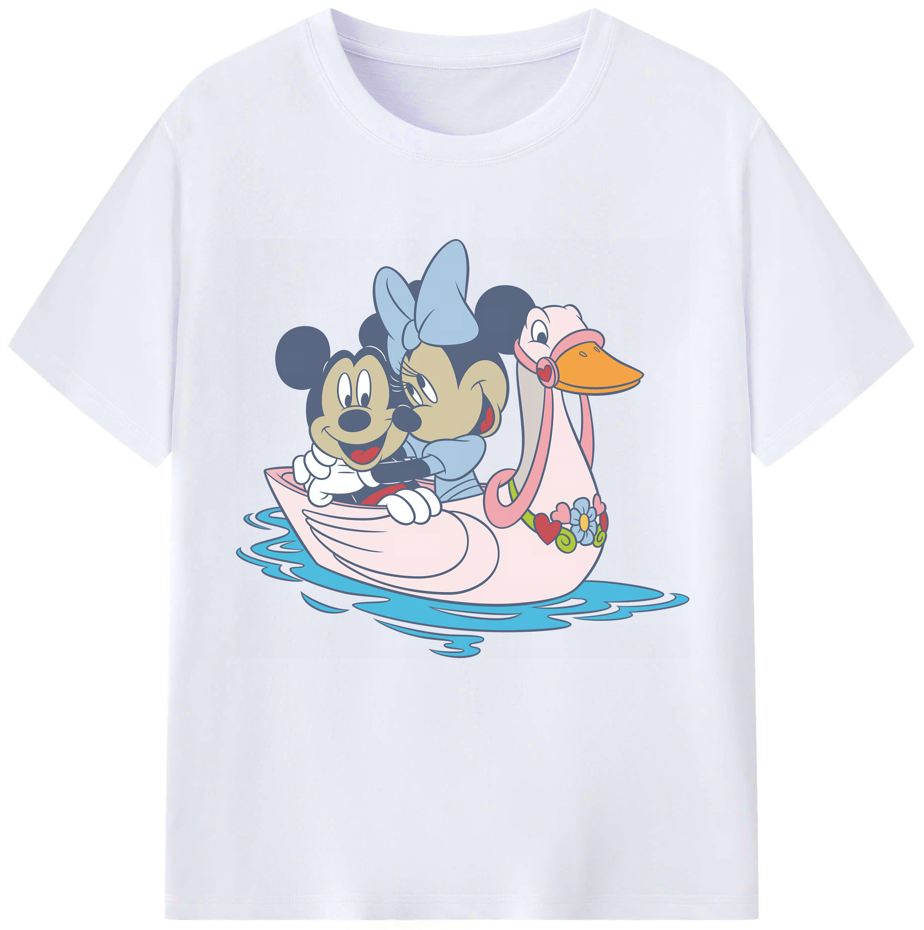 （画像用） ミッキーマウス Mickey Mouse レディースカジュアルプリントTシャツ（綿100％）