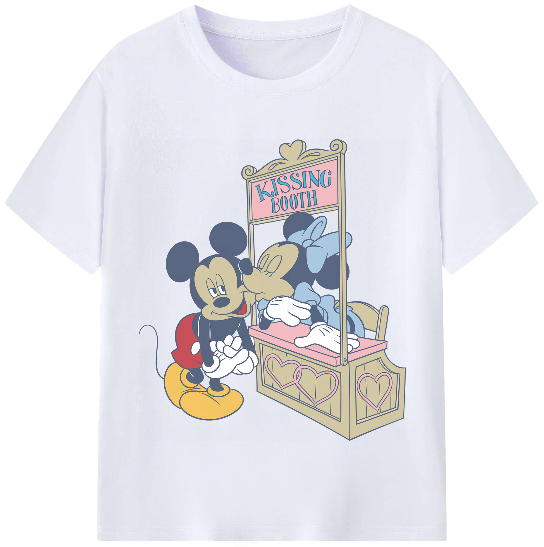 （画像用） ミッキーマウス Mickey Mouse レディースカジュアルプリントTシャツ（綿100％）