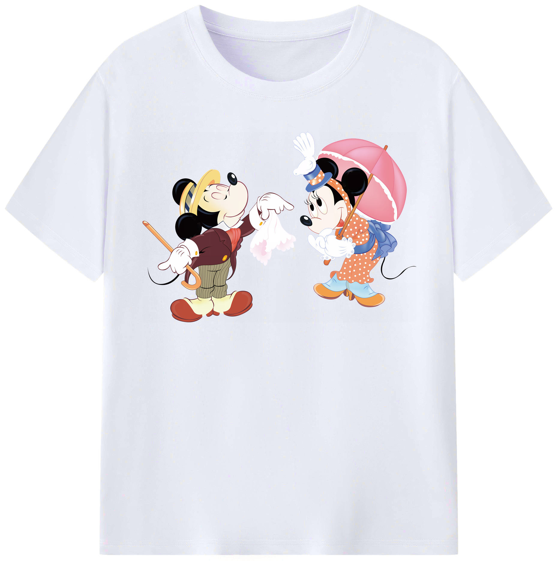 （画像用） ミッキーマウス Mickey Mouse レディースカジュアルプリントTシャツ（綿100％）