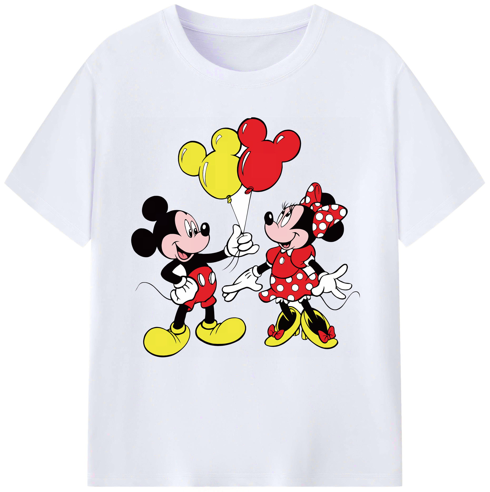 （画像用） ミッキーマウス Mickey Mouse レディースカジュアルプリントTシャツ（綿100％）