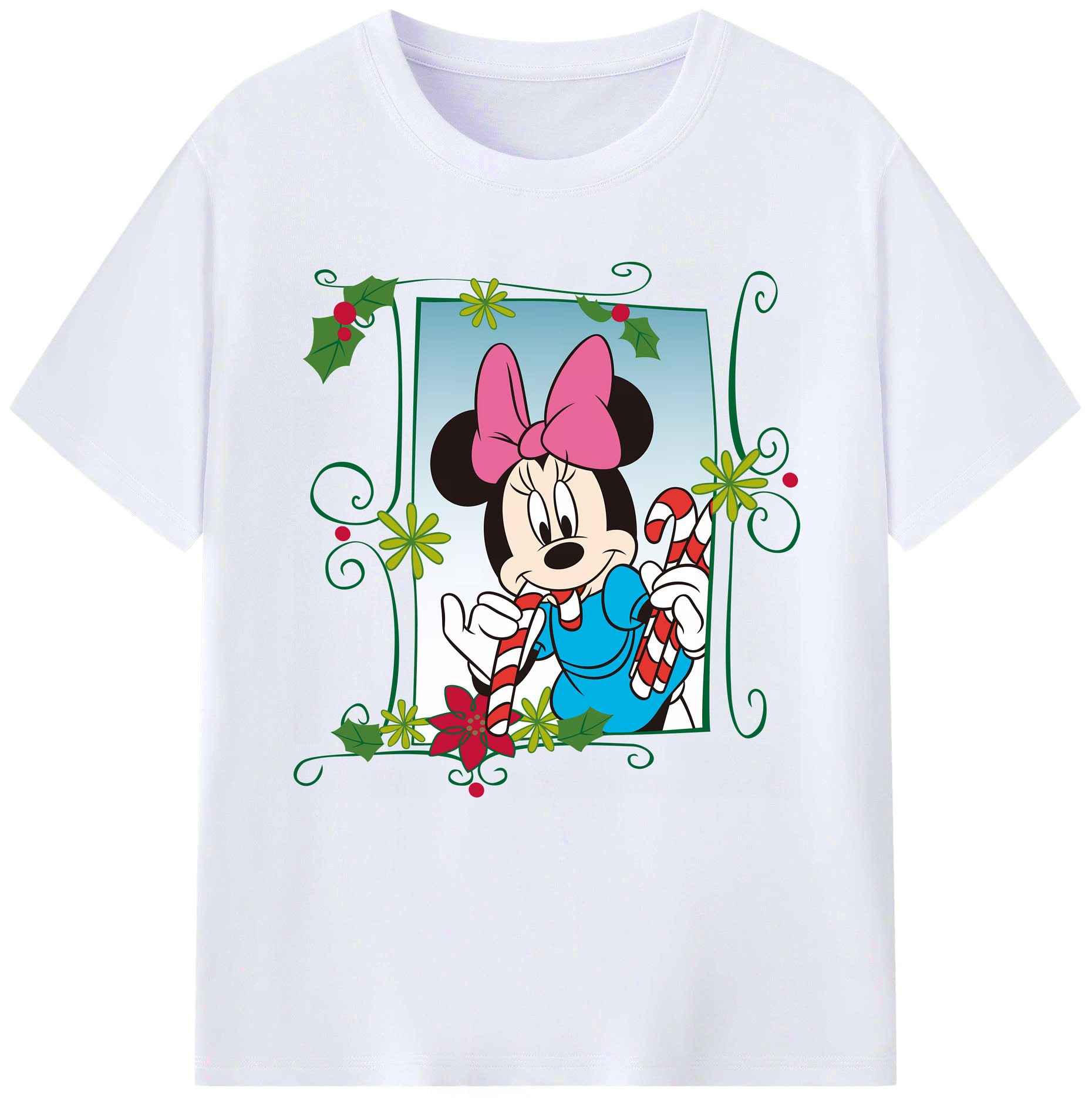 （画像用） ミッキーマウス Mickey Mouse レディースカジュアルプリントTシャツ（綿100％）