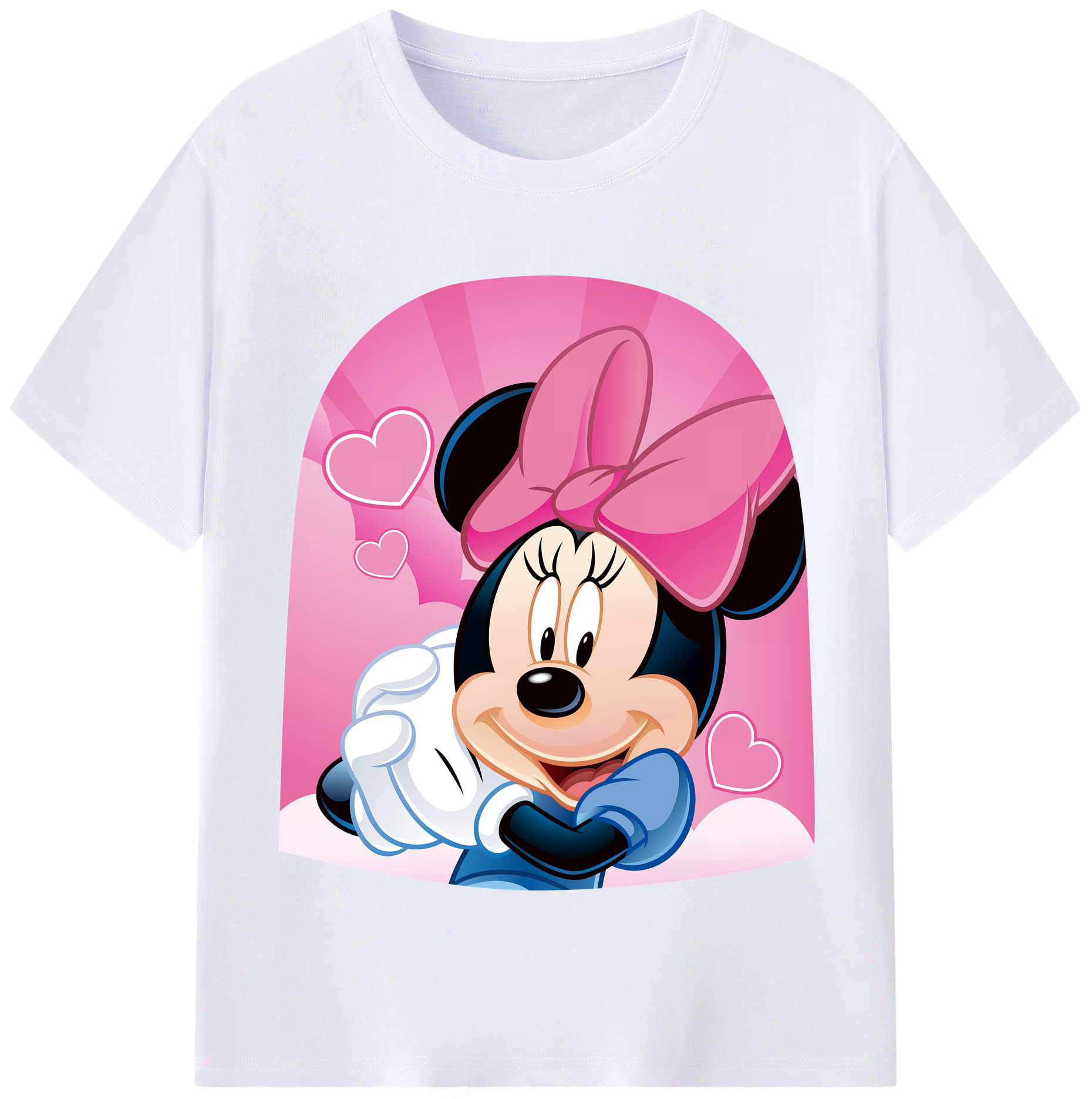 （画像用） ミッキーマウス Mickey Mouse レディースカジュアルプリントTシャツ（綿100％）