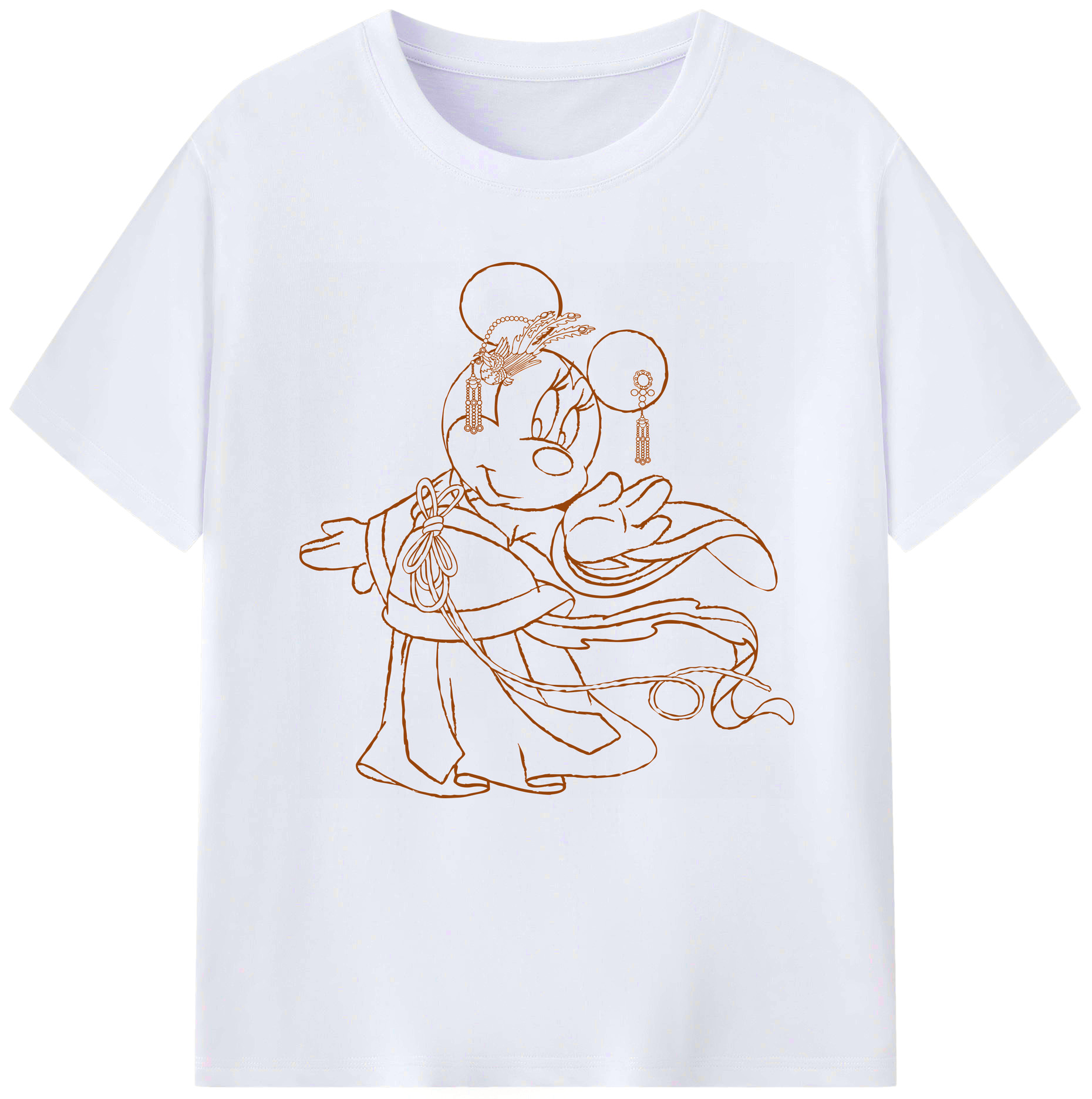 （画像用） ミッキーマウス Mickey Mouse レディースカジュアルプリントTシャツ（綿100％）