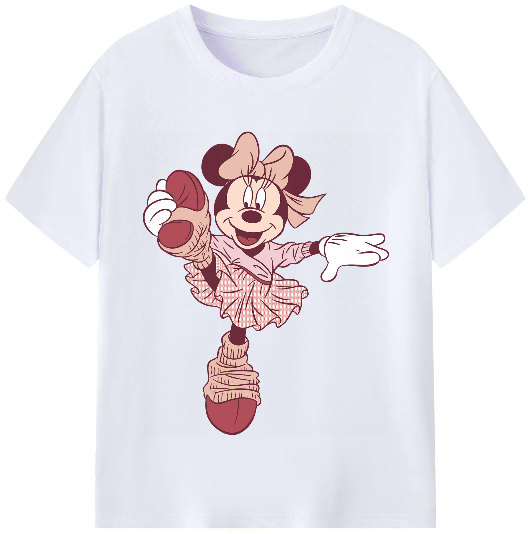 （画像用） ミッキーマウス Mickey Mouse レディースカジュアルプリントTシャツ（綿100％）