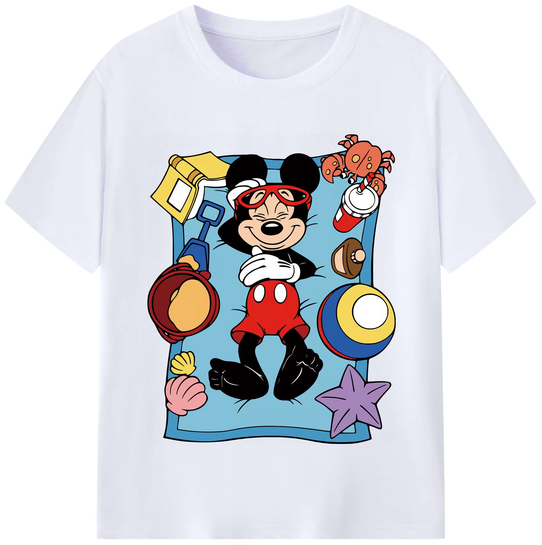 ミッキーマウス Mickey Mouse レディースカジュアルプリントTシャツ（綿100％）
