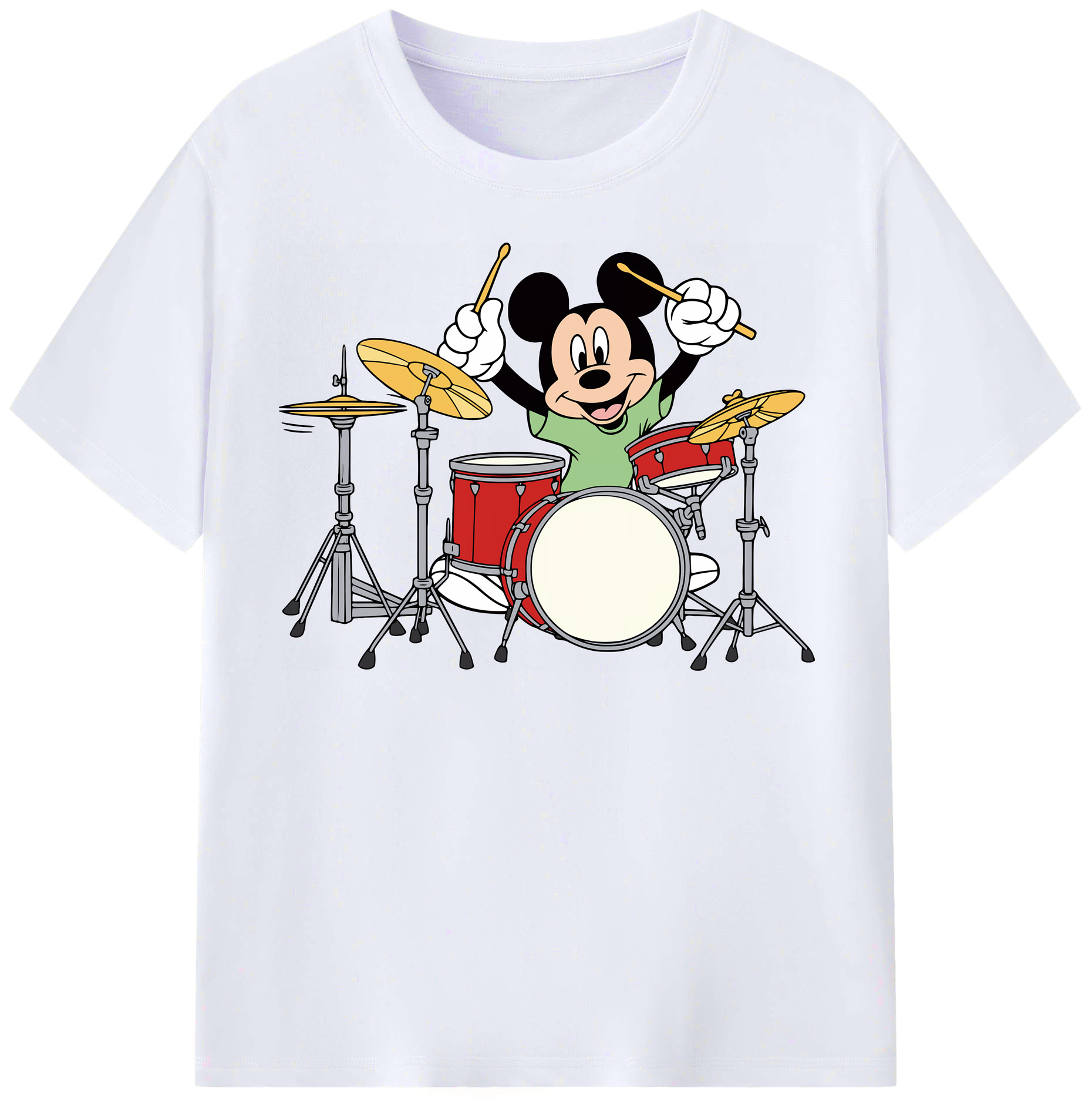 ミッキーマウス Mickey Mouse レディースカジュアルプリントTシャツ（綿100％）