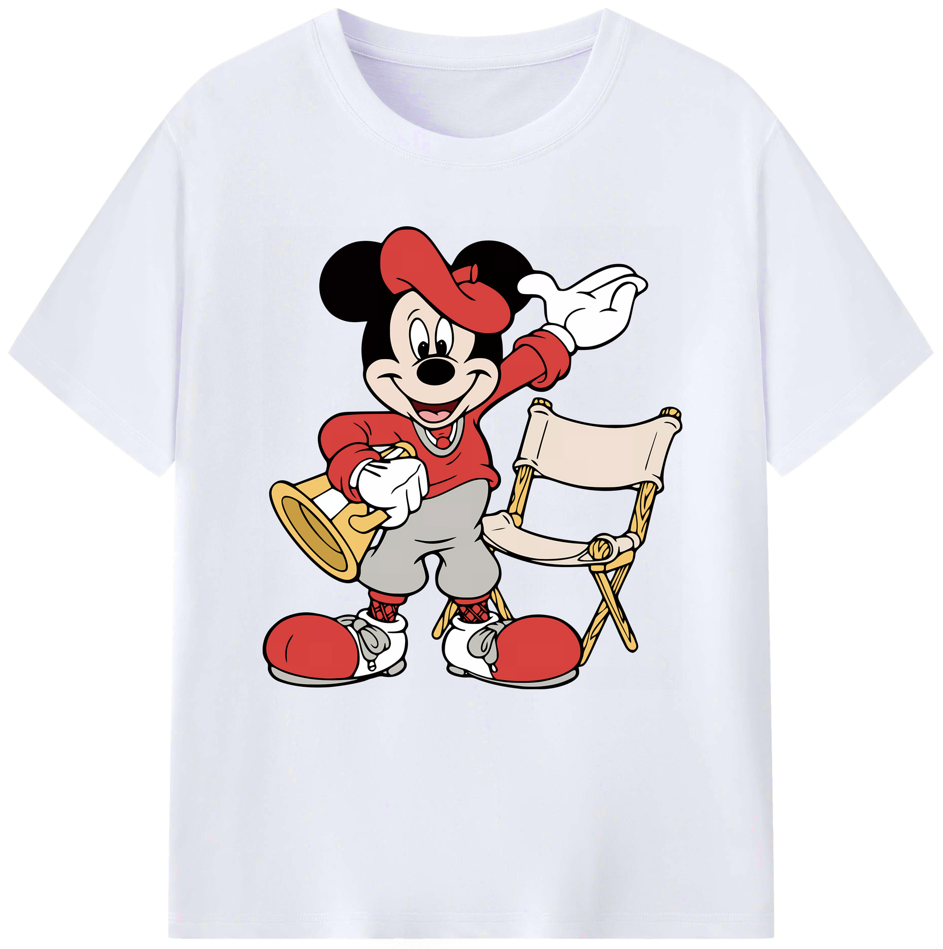 ミッキーマウス Mickey Mouse レディースカジュアルプリントTシャツ（綿100％）