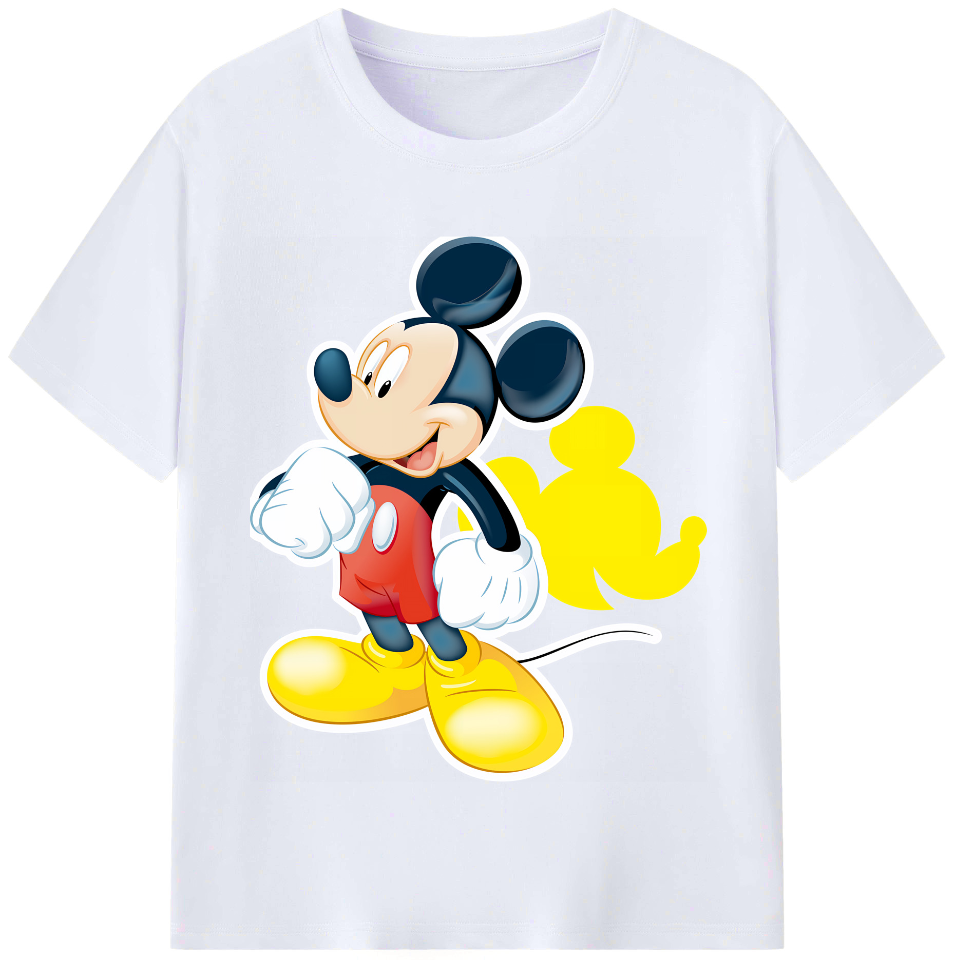 ミッキーマウス Mickey Mouse レディースカジュアルプリントTシャツ（綿100％）