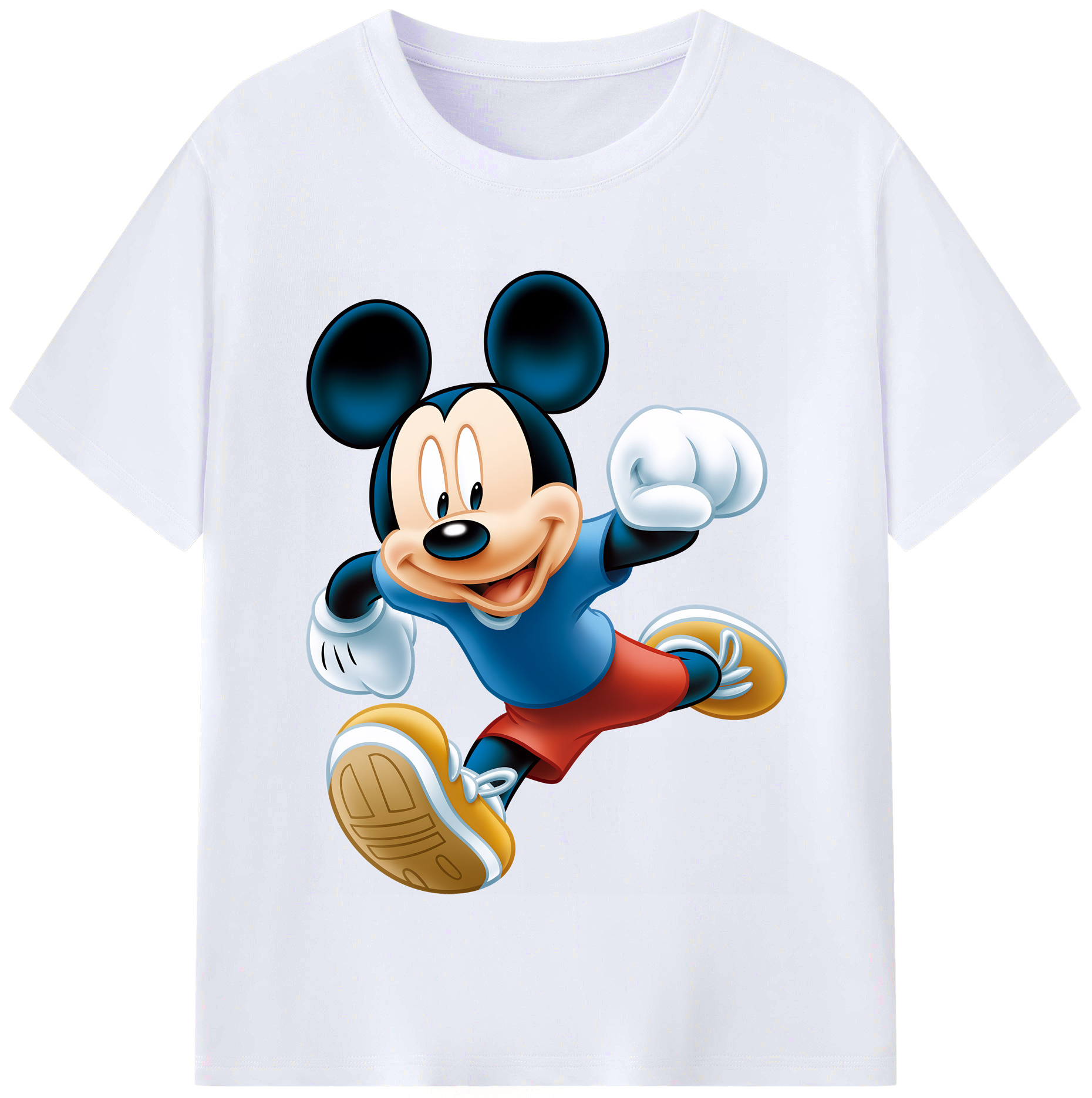 ミッキーマウス Mickey Mouse レディースカジュアルプリントTシャツ（綿100％）