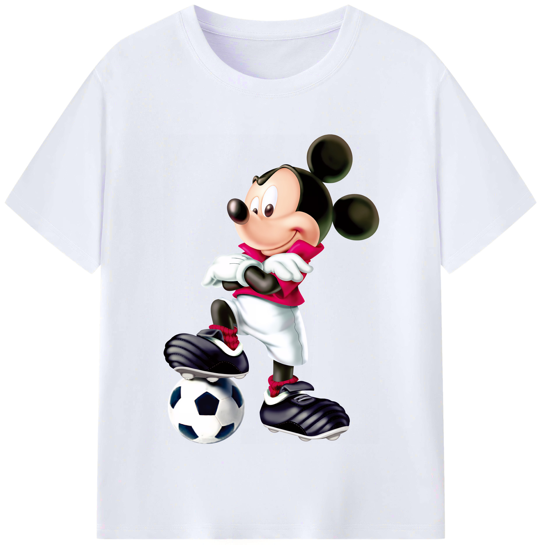 ミッキーマウス Mickey Mouse レディースカジュアルプリントTシャツ（綿100％）