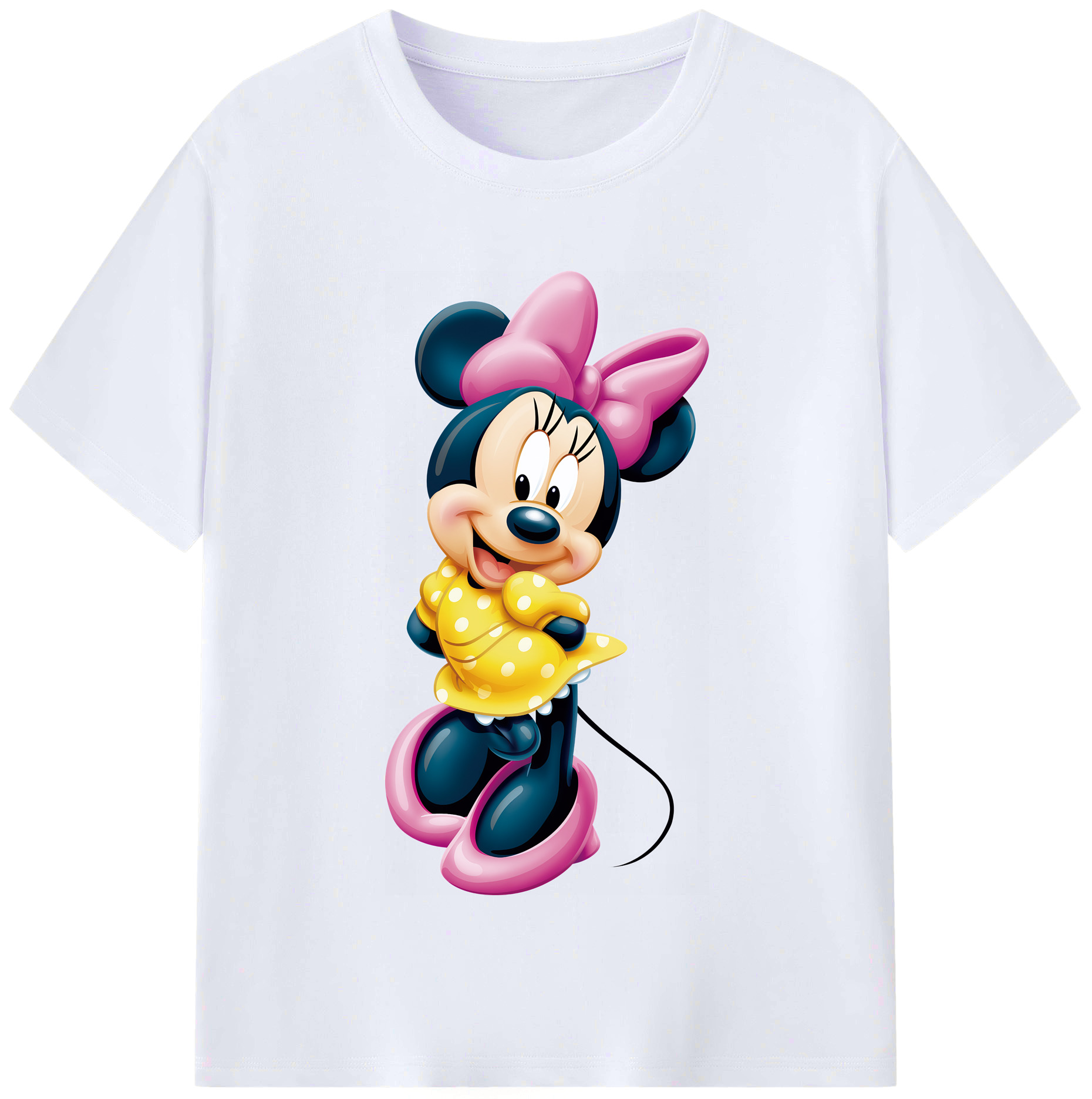 ミッキーマウス Mickey Mouse レディースカジュアルプリントTシャツ（綿100％）