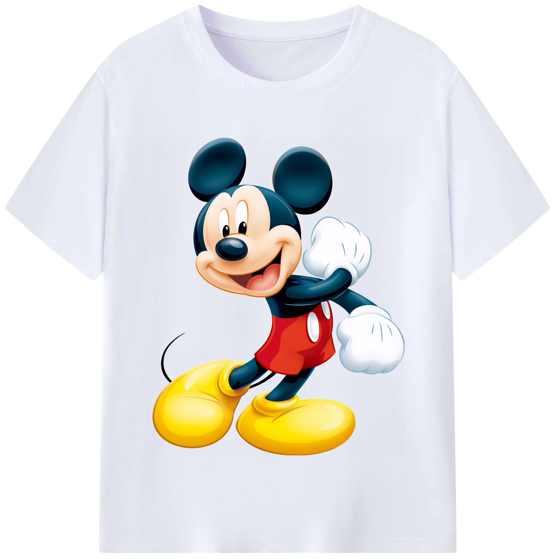 （画像用） ミッキーマウス Mickey Mouse レディースカジュアルプリントTシャツ（綿100％）