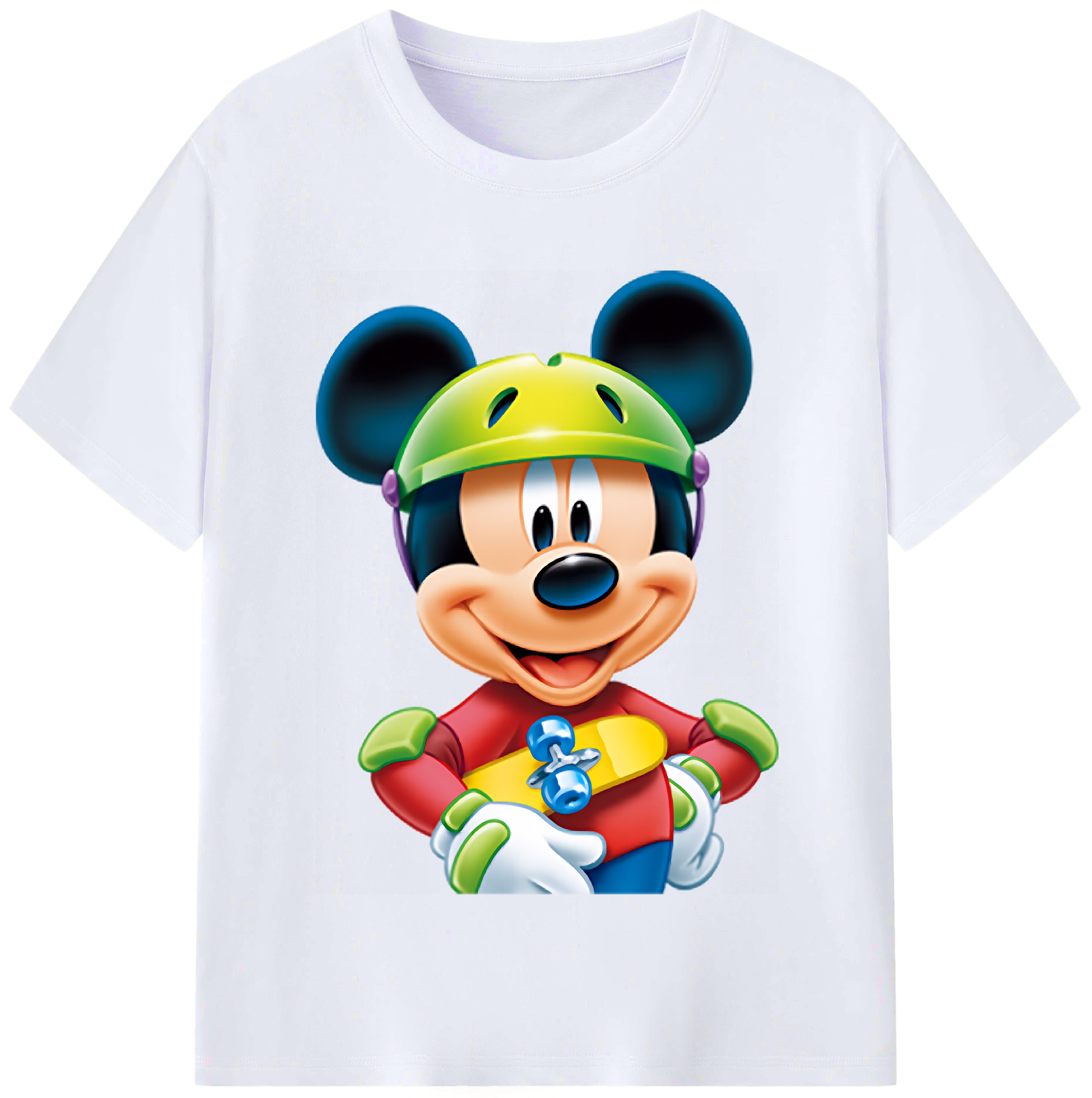 （画像用） ミッキーマウス Mickey Mouse レディースカジュアルプリントTシャツ（綿100％）