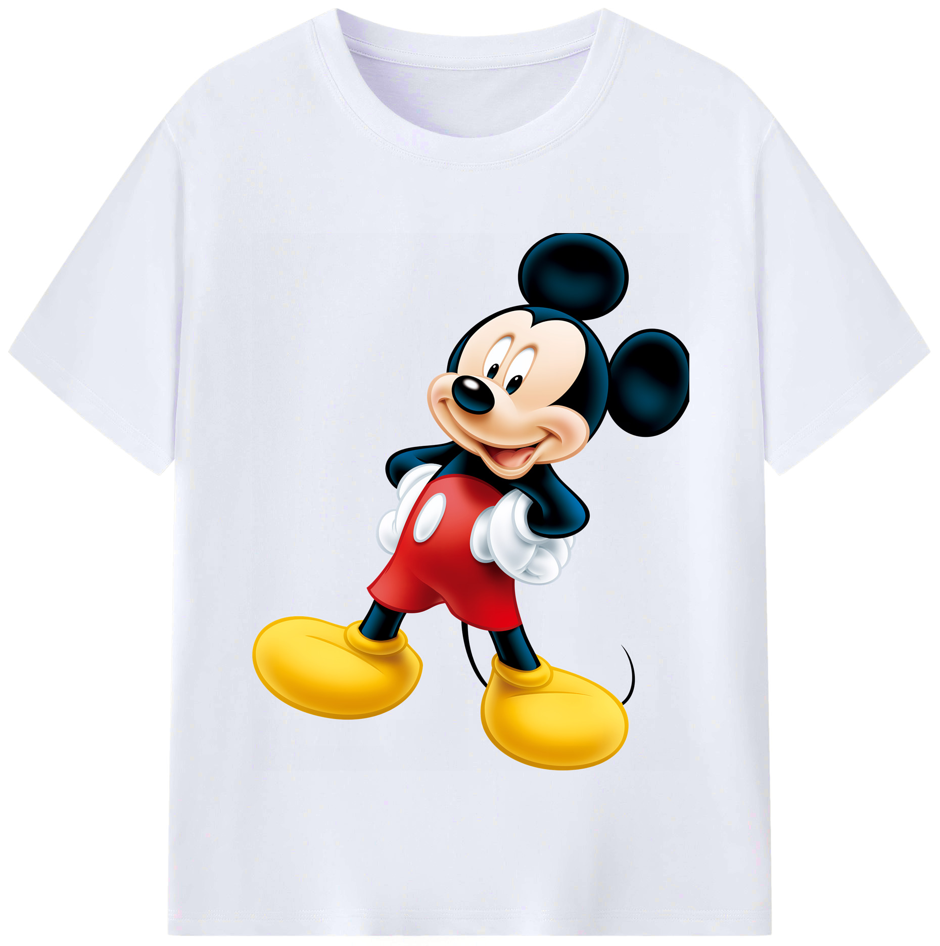 （画像用） ミッキーマウス Mickey Mouse レディースカジュアルプリントTシャツ（綿100％）