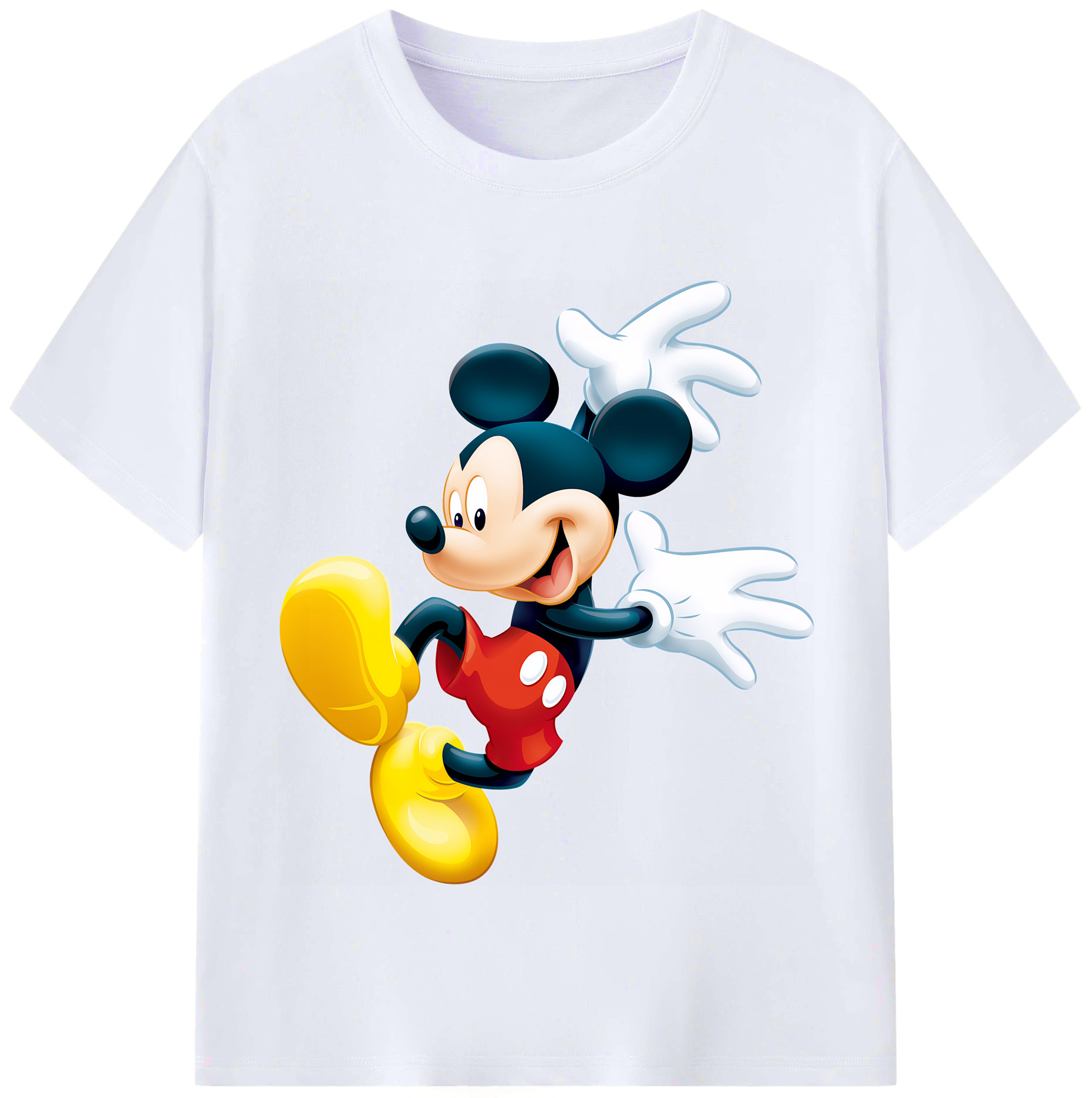 （画像用） ミッキーマウス Mickey Mouse レディースカジュアルプリントTシャツ（綿100％）