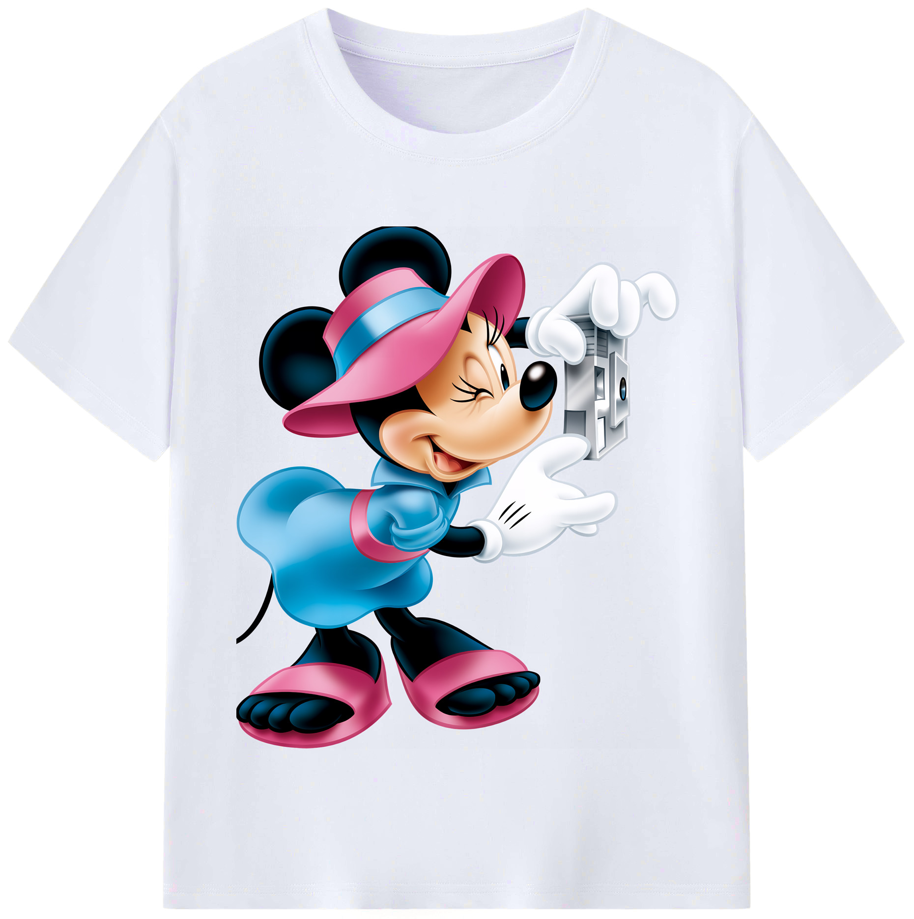 （画像用） ミッキーマウス Mickey Mouse レディースカジュアルプリントTシャツ（綿100％）