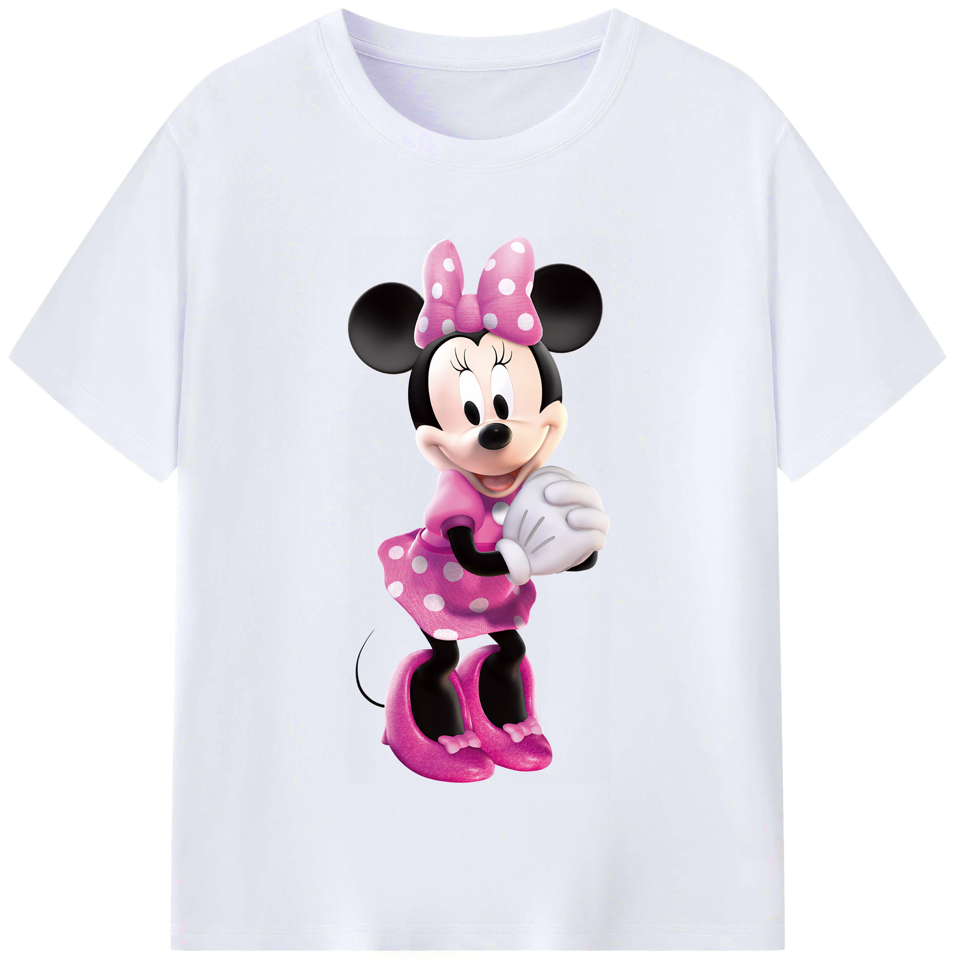 （画像用） ミッキーマウス Mickey Mouse レディースカジュアルプリントTシャツ（綿100％）