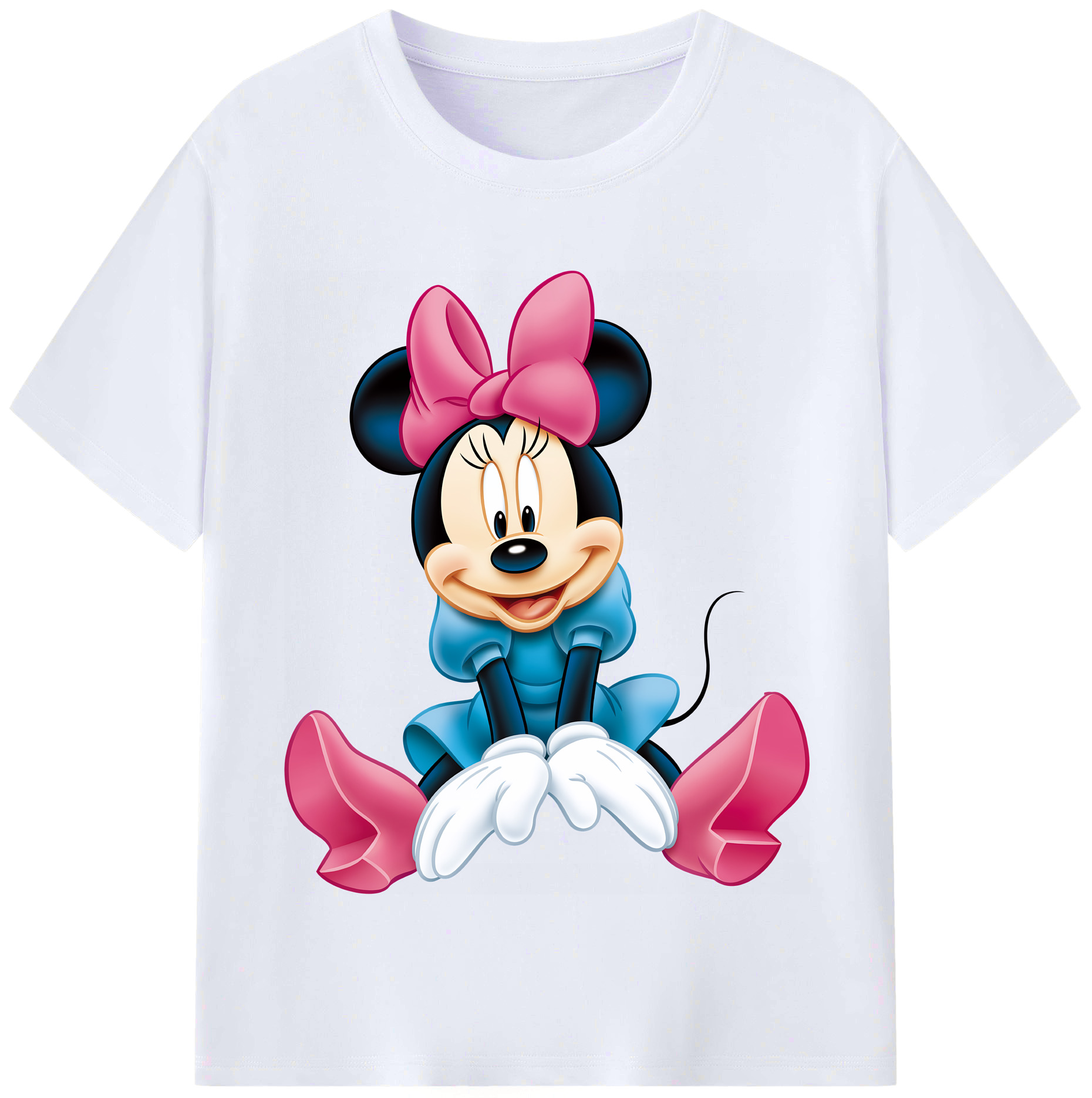 （画像用） ミッキーマウス Mickey Mouse レディースカジュアルプリントTシャツ（綿100％）