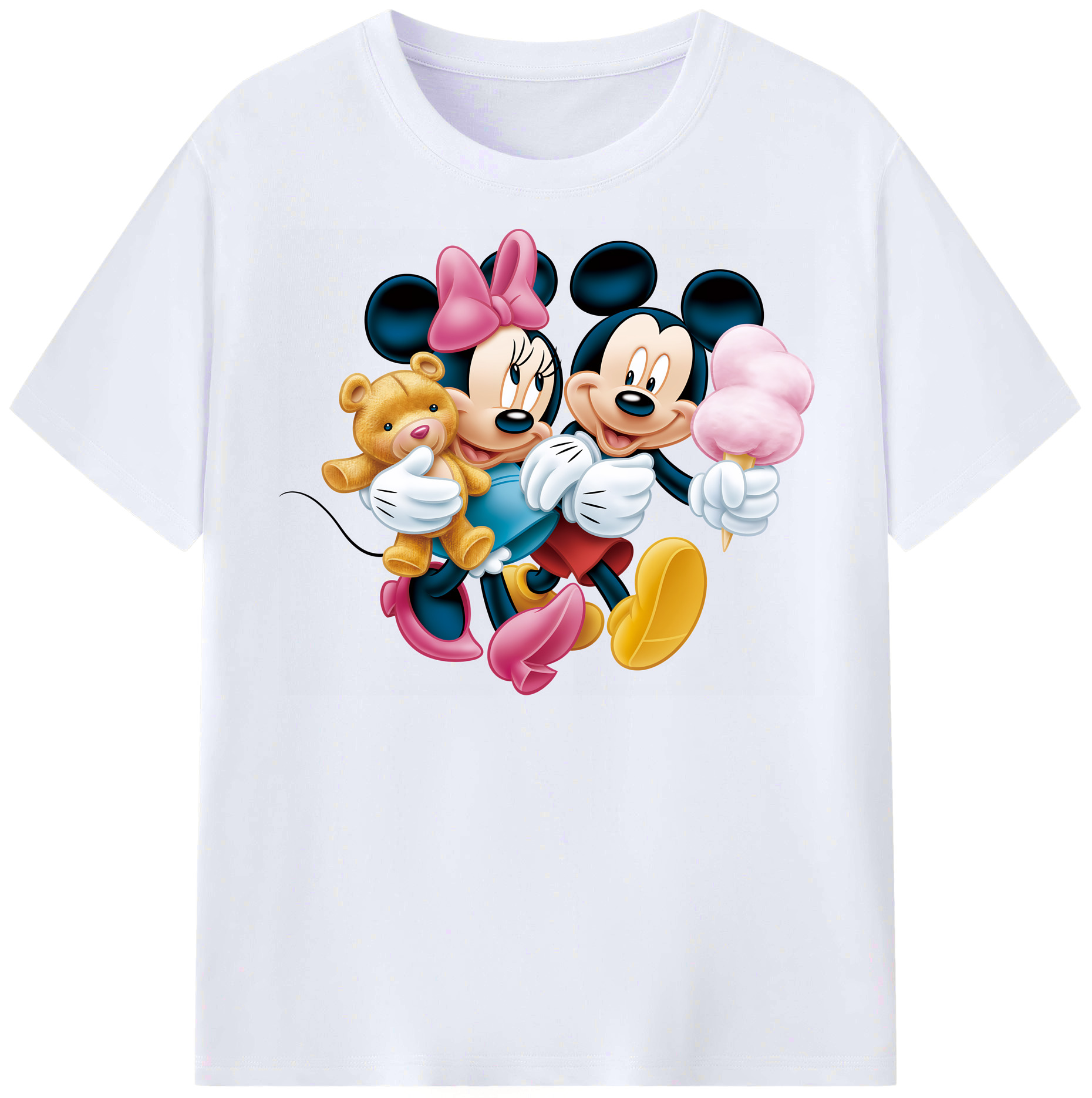 （画像用） ミッキーマウス Mickey Mouse レディースカジュアルプリントTシャツ（綿100％）