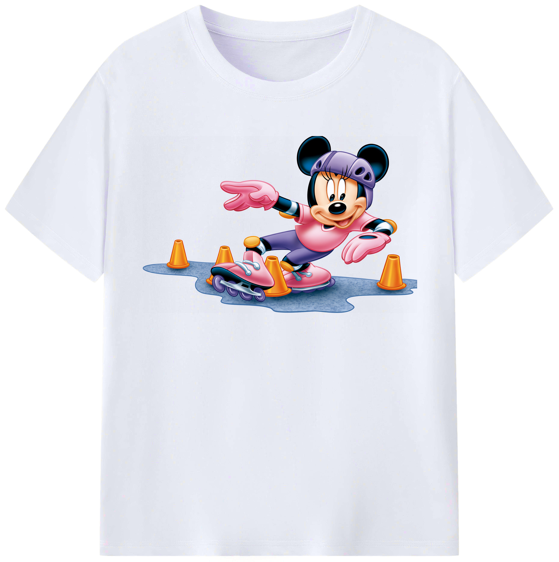 （画像用） ミッキーマウス Mickey Mouse レディースカジュアルプリントTシャツ（綿100％）