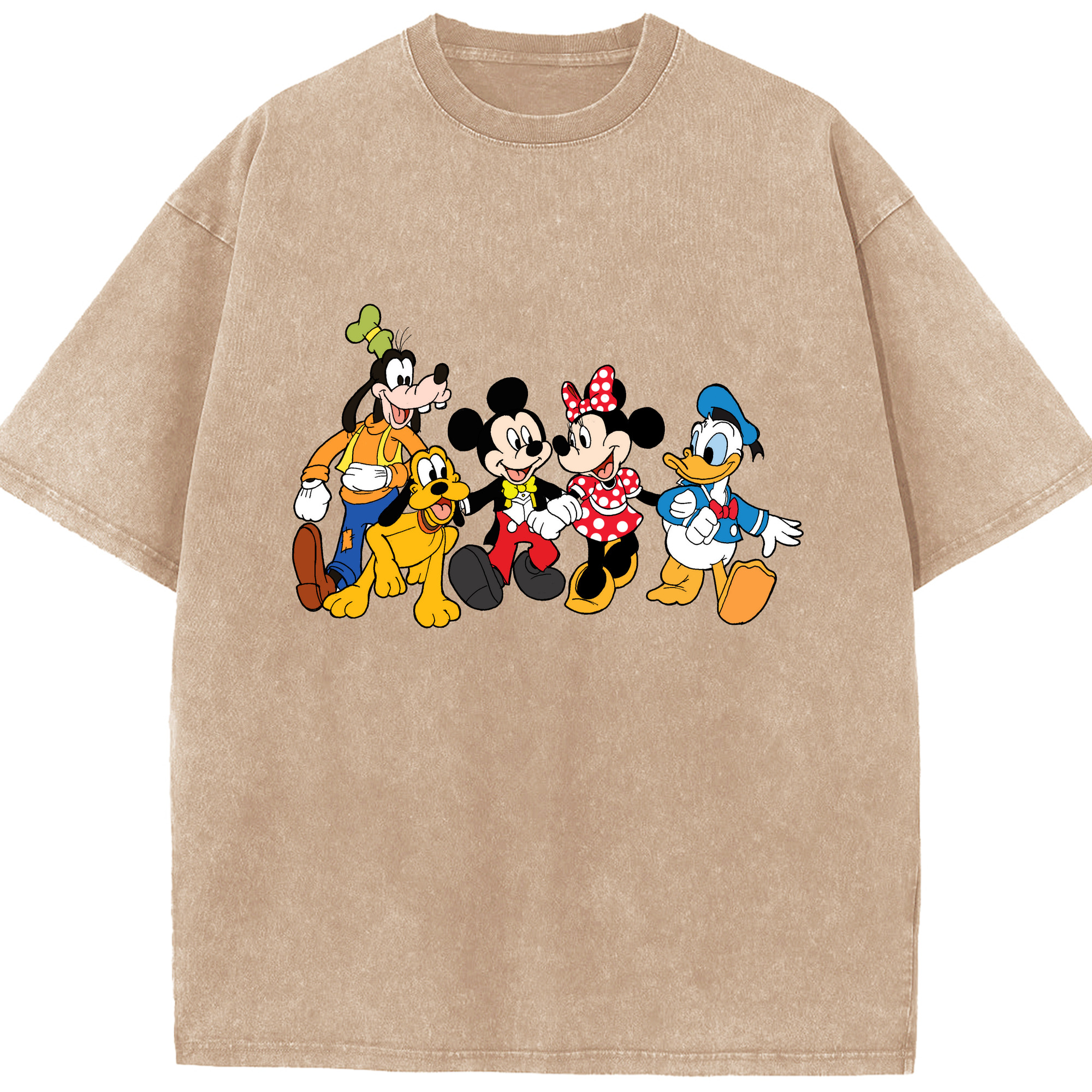 （画像用） ミッキーマウス Mickey Mouse 綿100% ヴィンテージ風 半袖Tシャツ（フロントプリント）