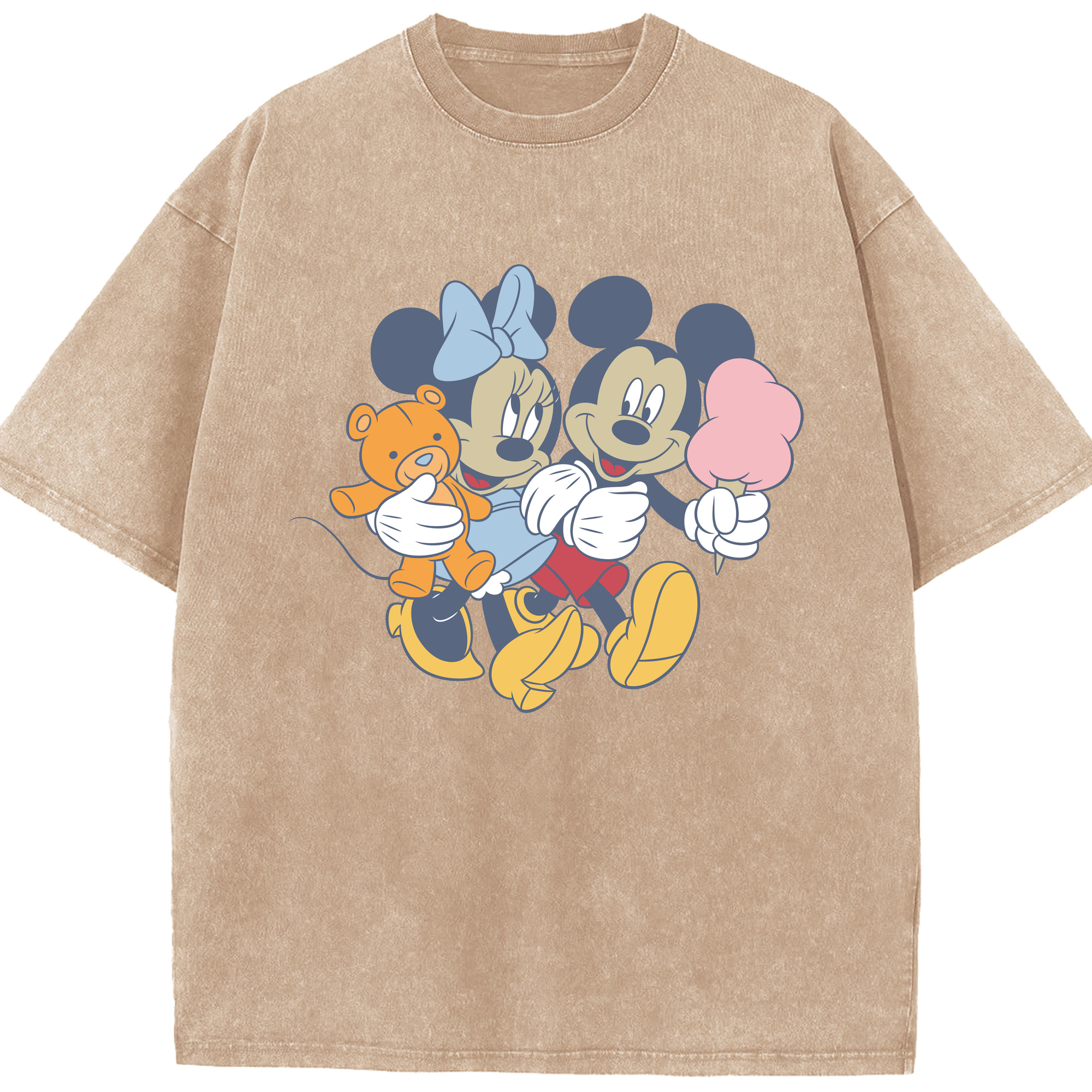 （画像用） ミッキーマウス Mickey Mouse 綿100% ヴィンテージ風 半袖Tシャツ（フロントプリント）