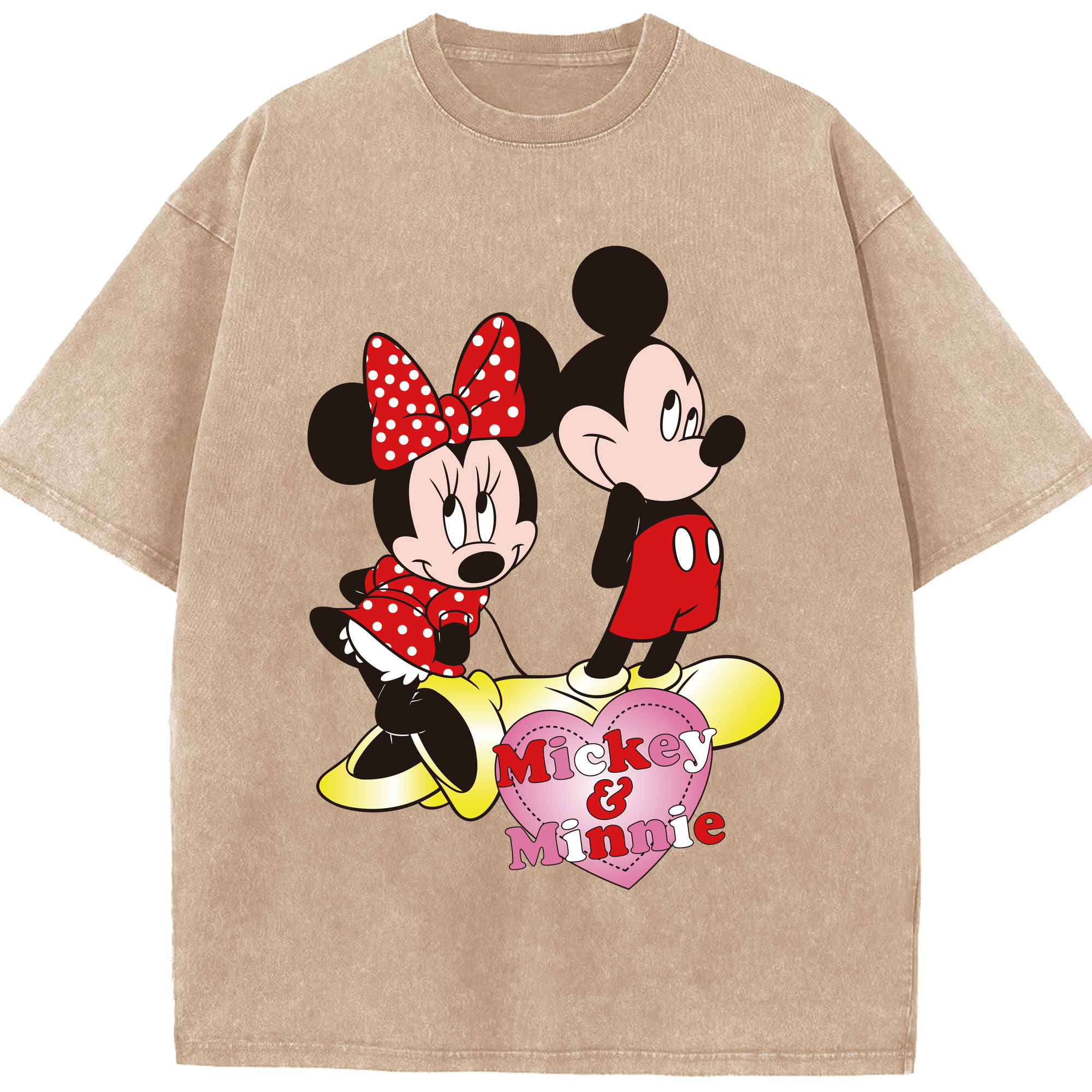 （画像用） ミッキーマウス Mickey Mouse 綿100% ヴィンテージ風 半袖Tシャツ（フロントプリント）
