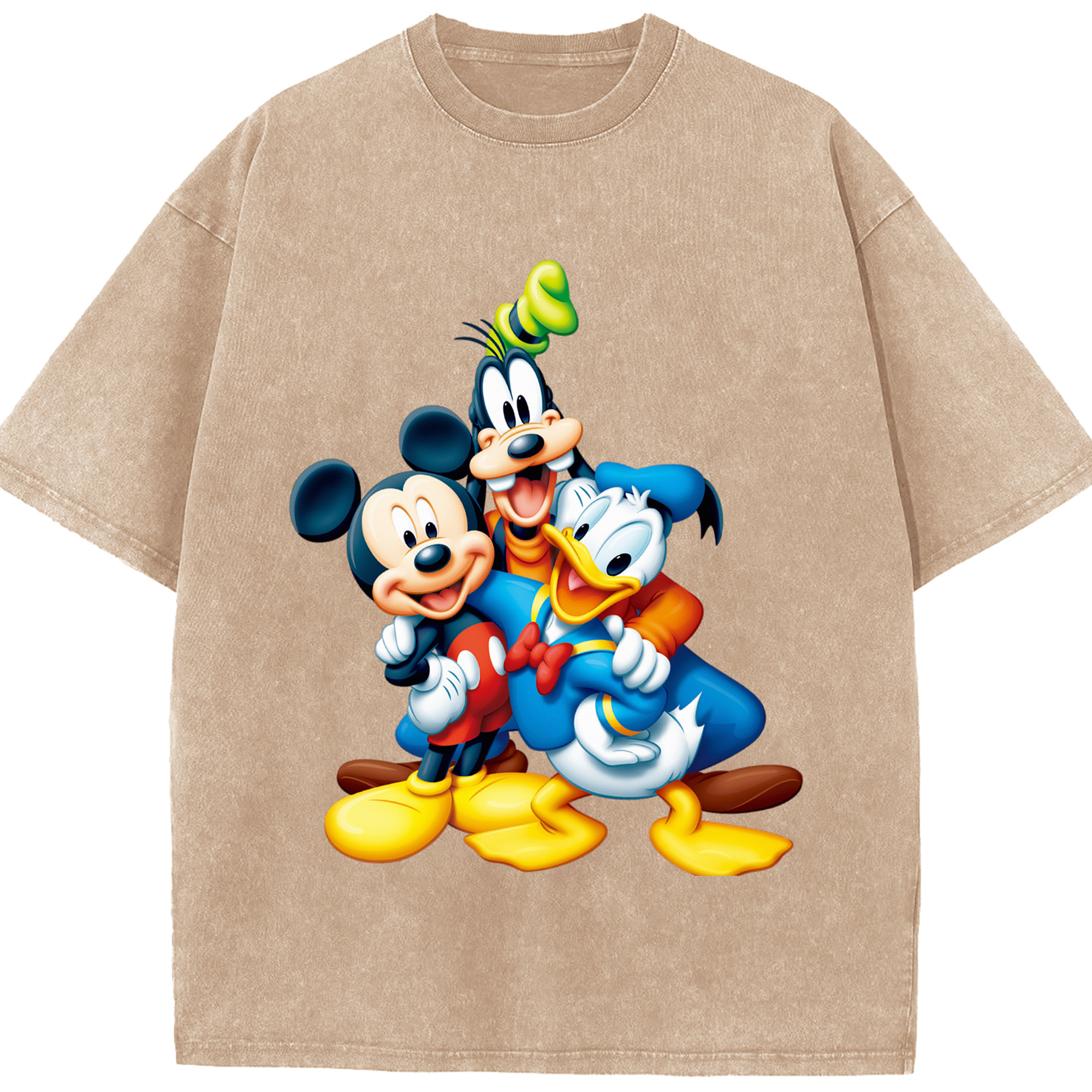 （画像用） ミッキーマウス Mickey Mouse 綿100% ヴィンテージ風 半袖Tシャツ（フロントプリント）